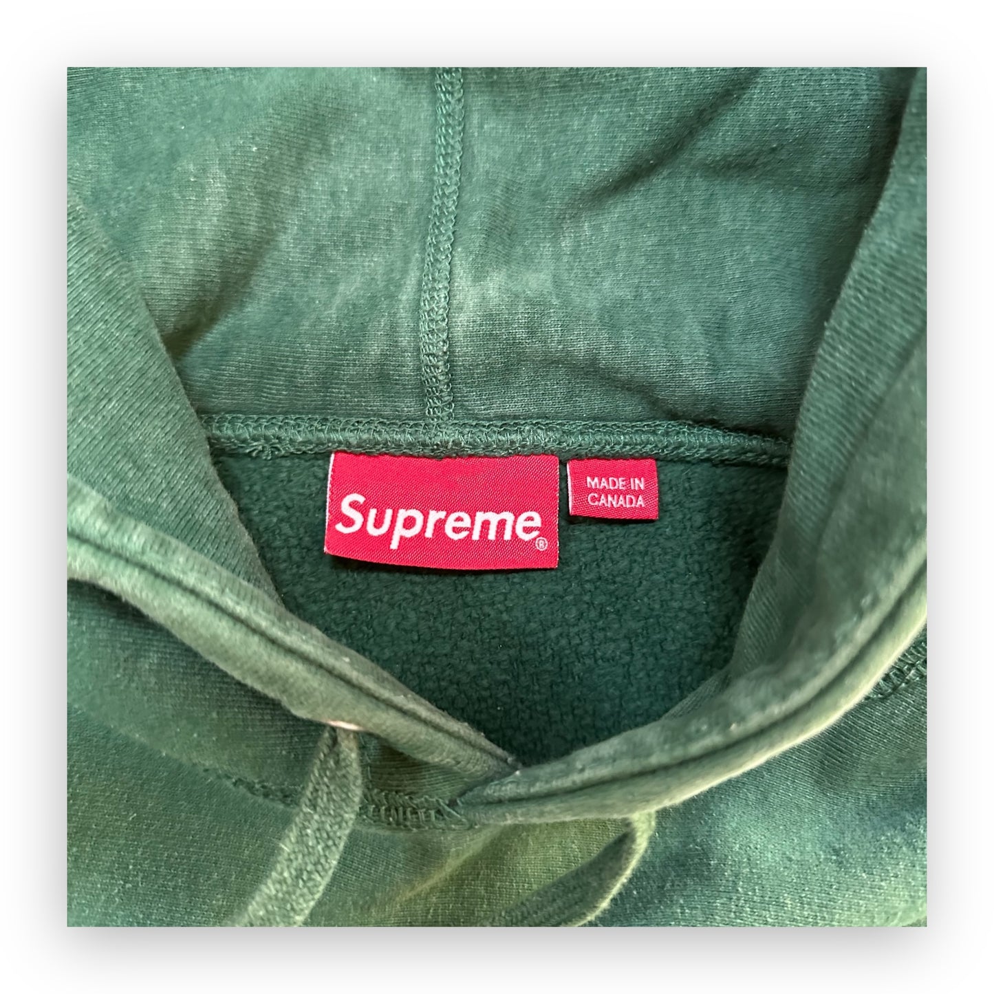Sweatshirt Hoodie Supreme Perforated Leather Dark Green FW18 (M)