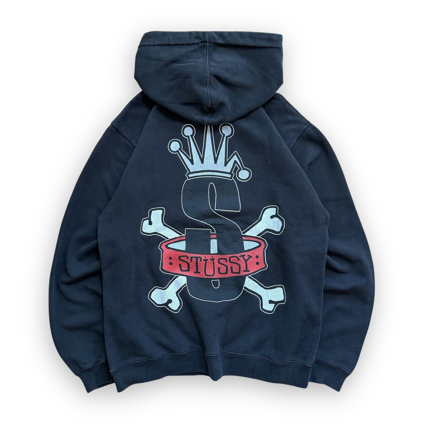 Sweatshirt Hoodie Stussy Crown Black vintage (S)