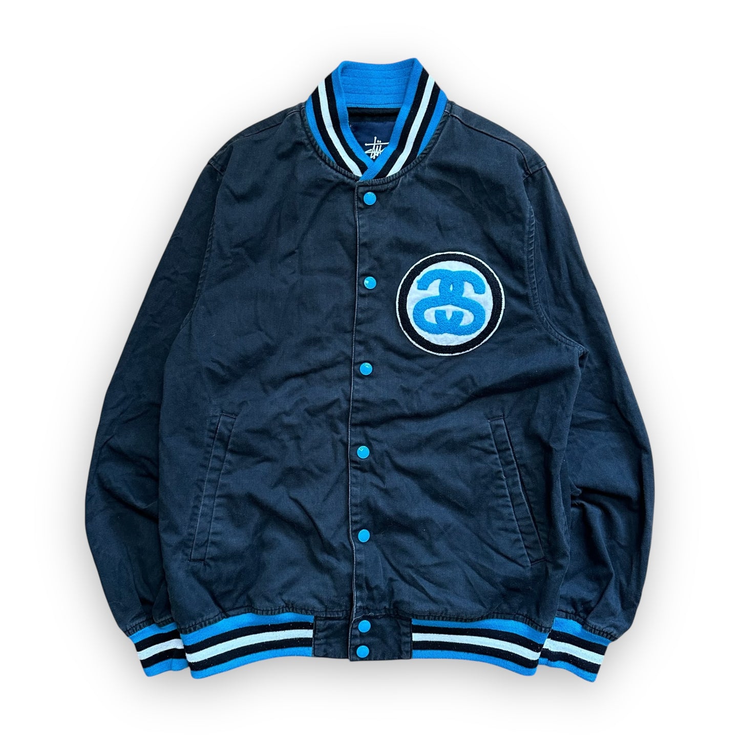 Jacket Stussy Bomber University Black Blue vintage (M)