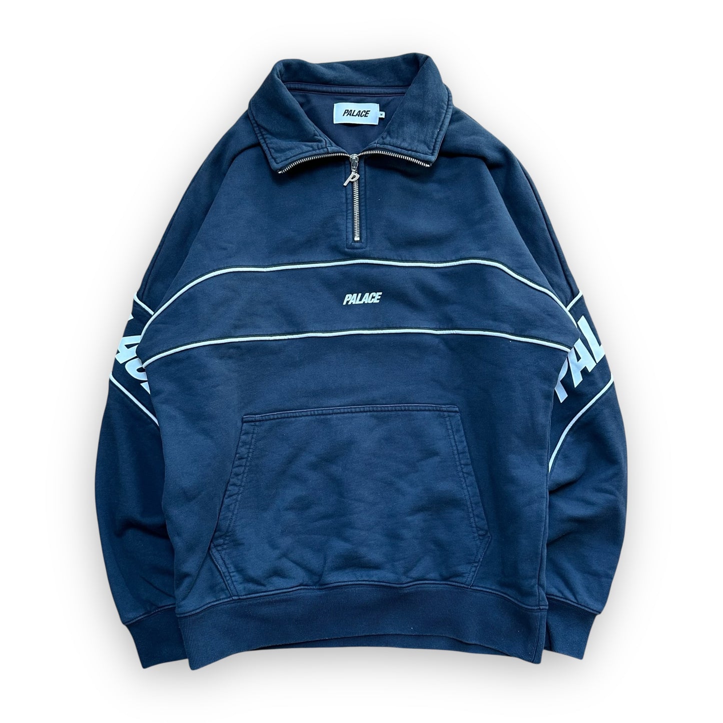 Sweatshirt Half Zip Palace Pipe Drop Shoulder Funnel Navy FW21 (M)