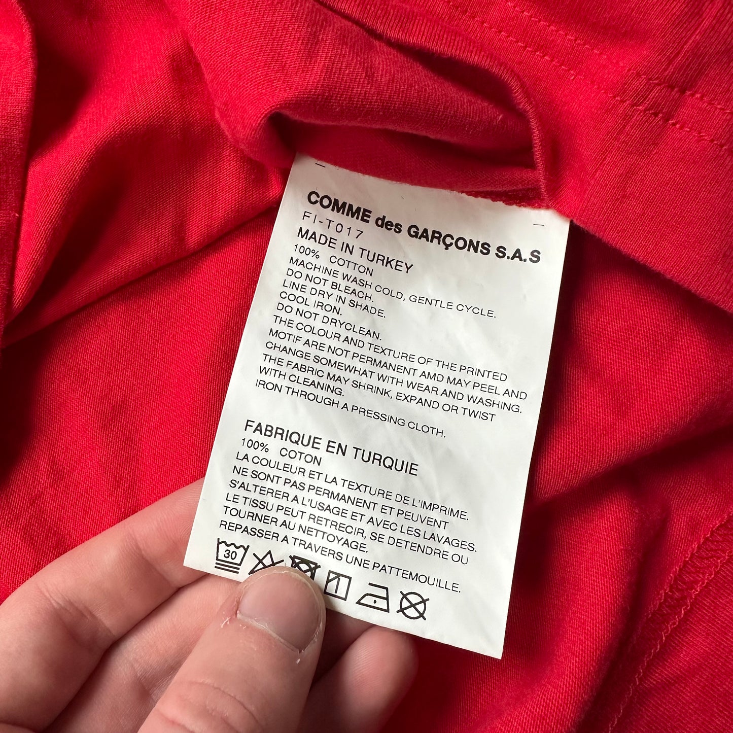 Tee Comme des Garcons SHIRT Oversized Red (XXL)