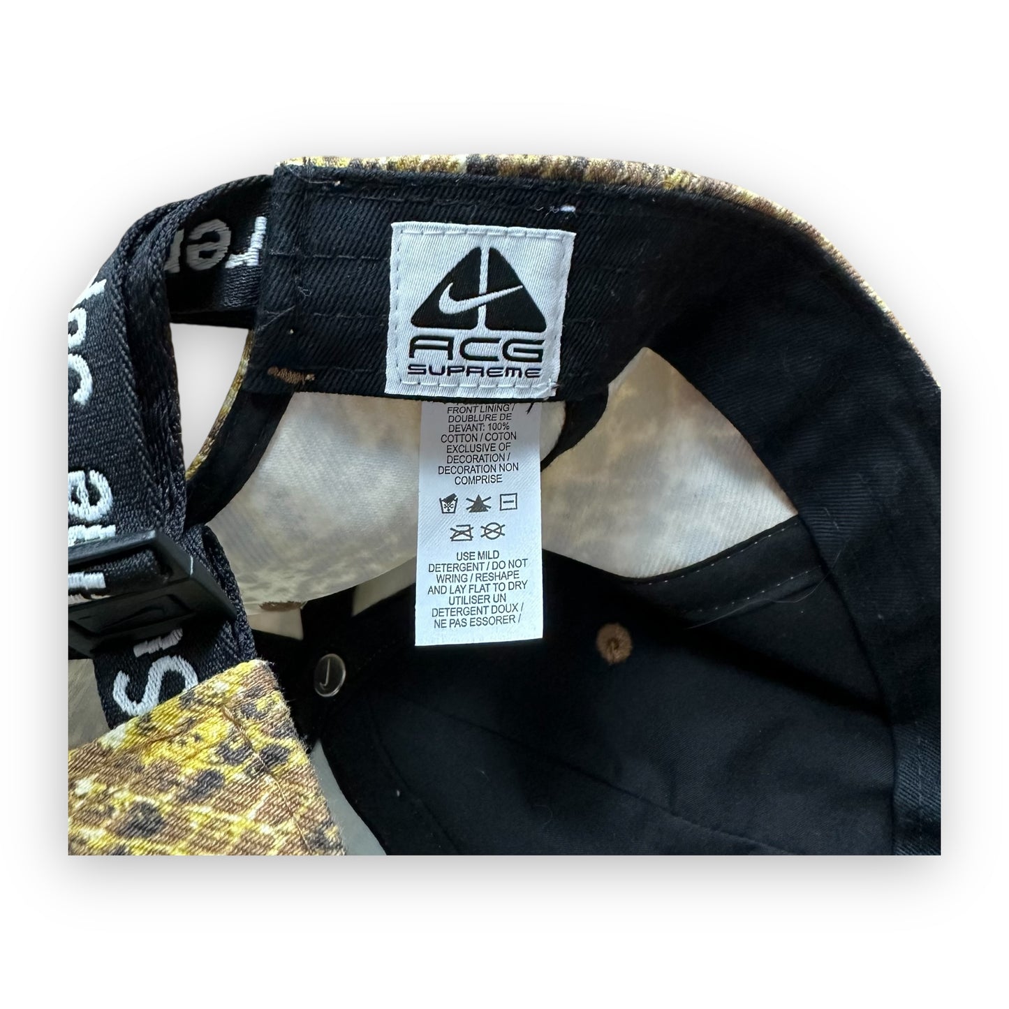 Cap Supreme Nike ACG Denim 6-Panel Gold Snakeskin