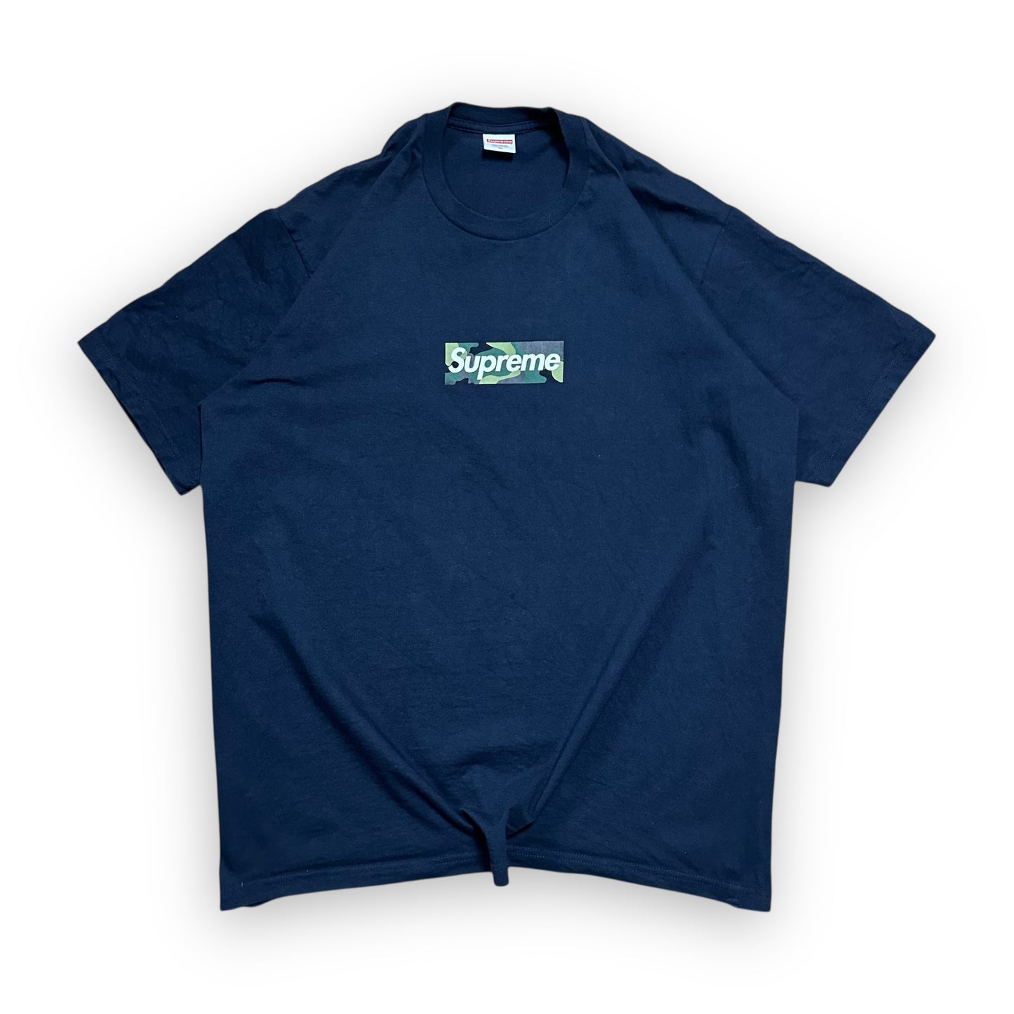 Tee Supreme Box Logo Navy Camo FW23 (XXL)