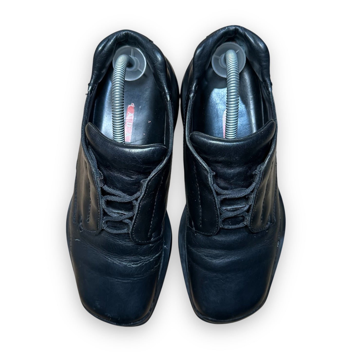 EU43 - US9.5 - UK8.5 • Prada Leather Vibram Shoes Black SS1999