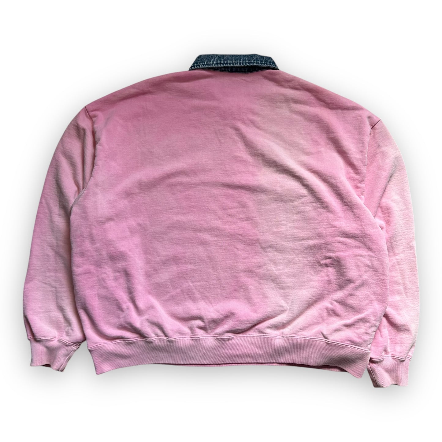 Sweatshirt Half Zip Supreme Denim Collar Pink SS23 (M)