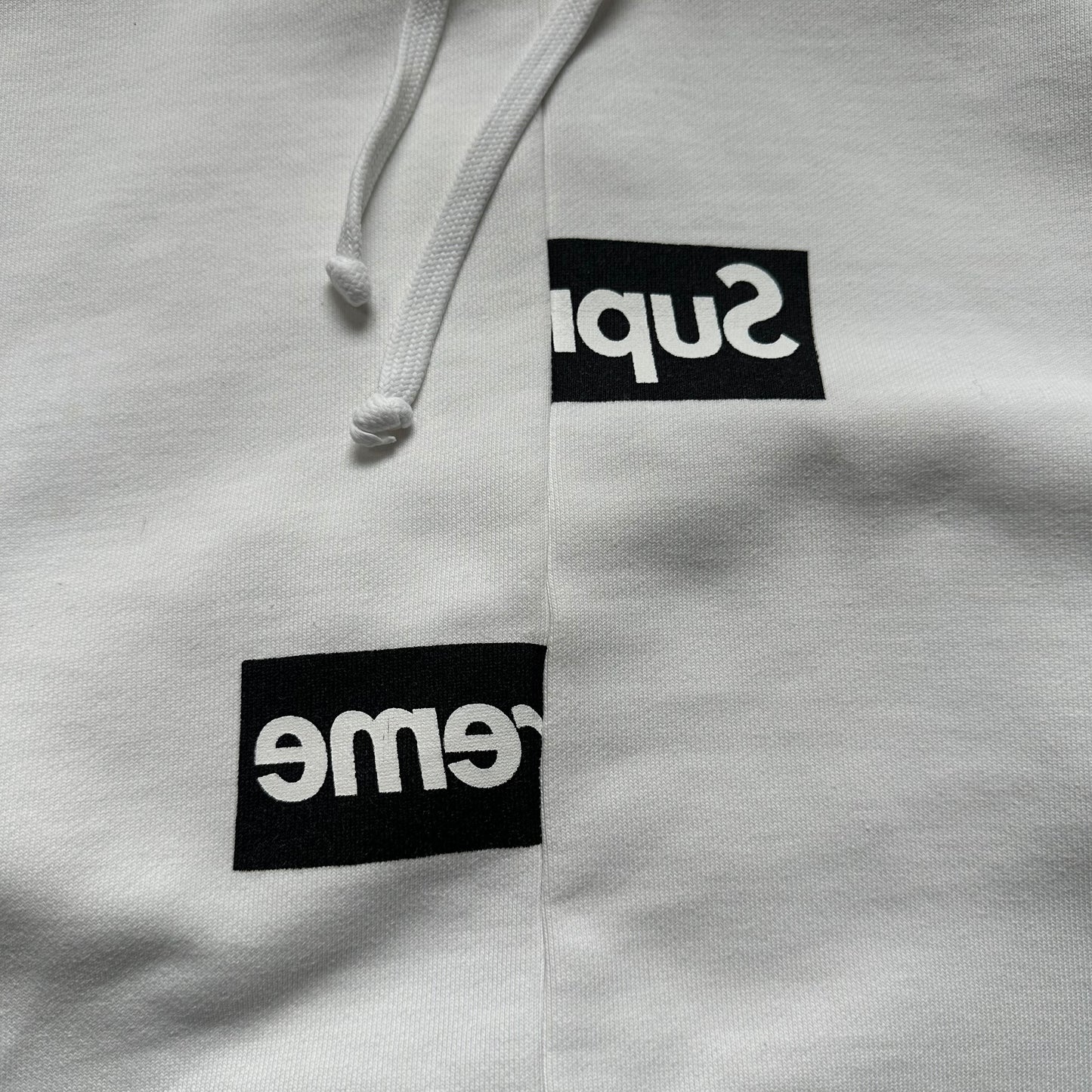 Sweatshirt Hoodie Supreme Comme des Garcons SHIRT Split Box Logo White FW18 (L)