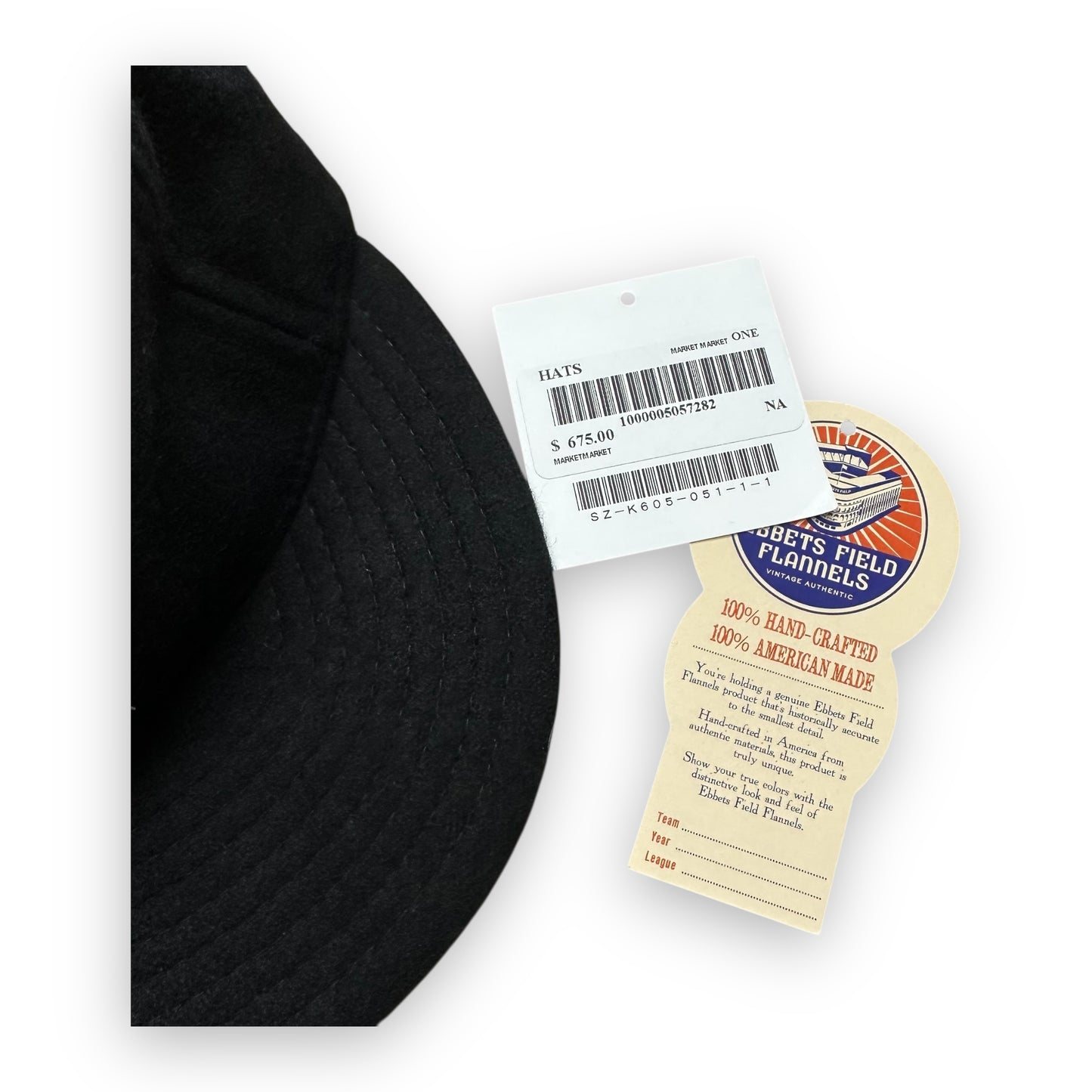 Cap CDG X Ebbets Field Flannels Logo Wool Black