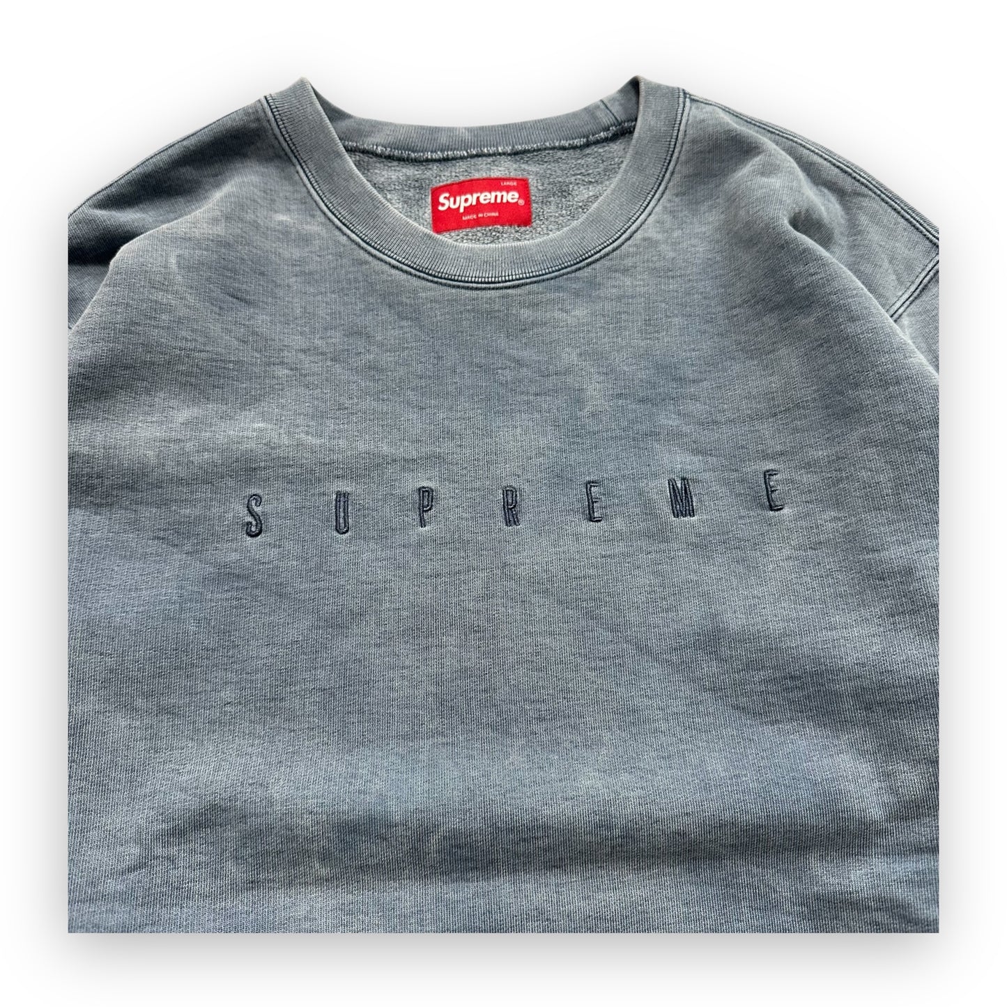 Sweatshirt Crewneck Supreme Overdyed Navy SS18 (L)