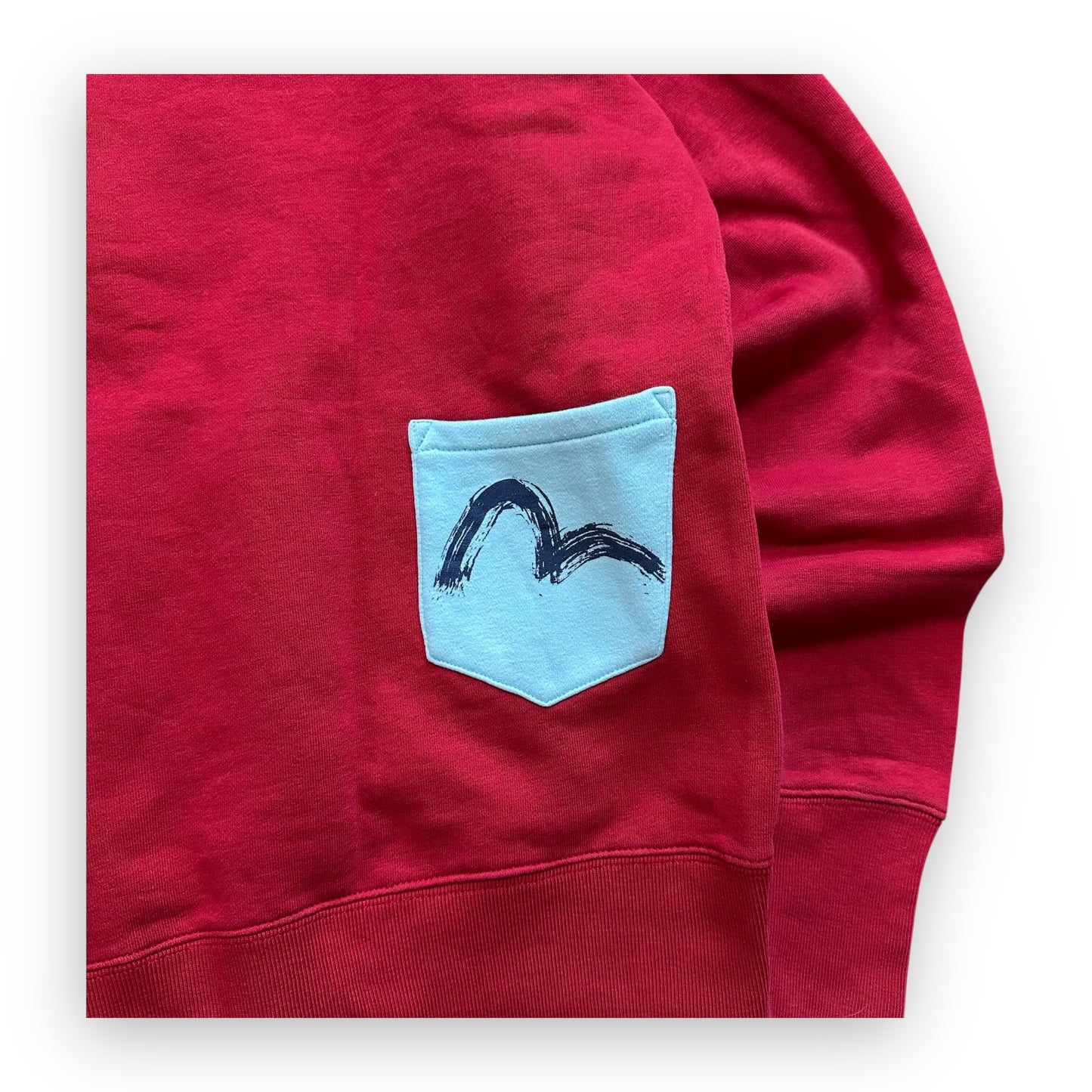 Sweatshirt Hoodie Zip Evisu Multi Pocket Red (L)