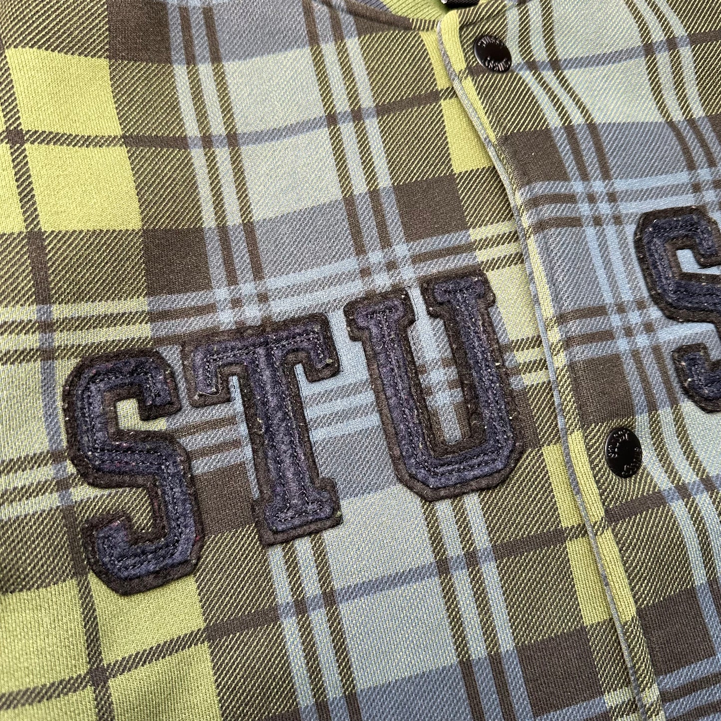 Jacket Stussy Varsity Tartan Blue Green vintage (L)