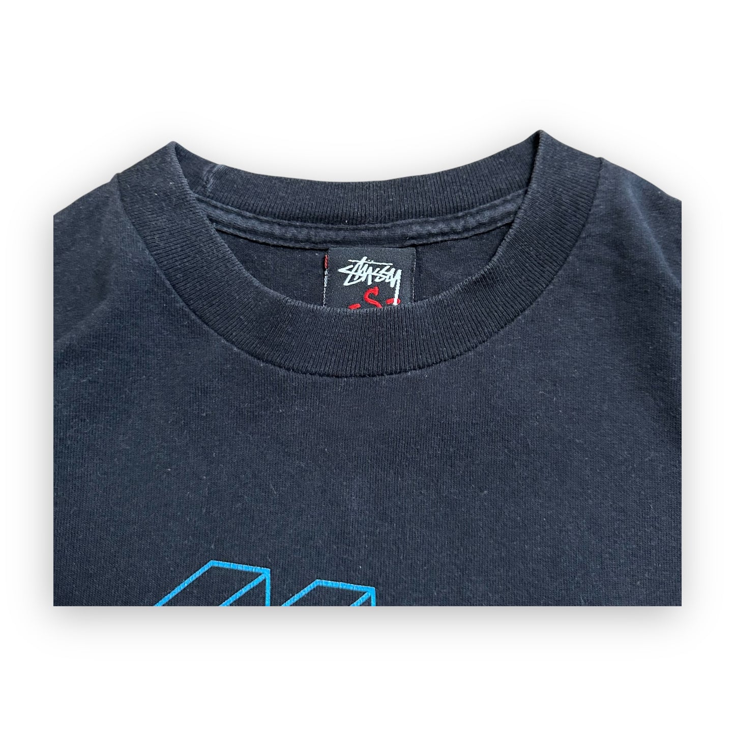 Tee Stussy Robot Black Blue vintage (S)