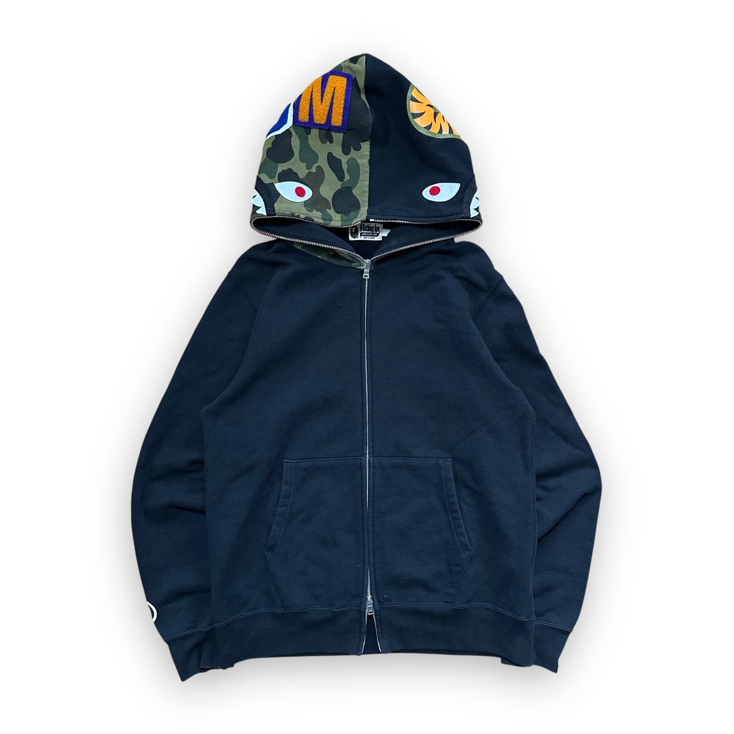 Sweatshirt Hoodie Zip BAPE Shark Camo Black (M)