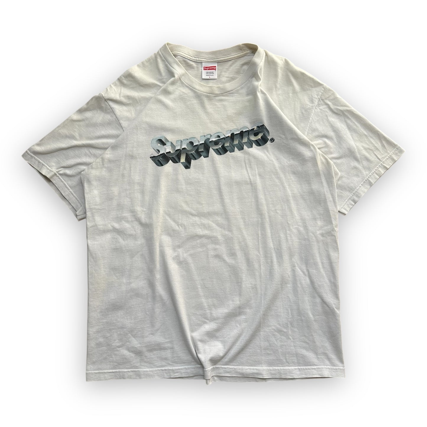 Tee Supreme Chrome Logo White SS20 (L)