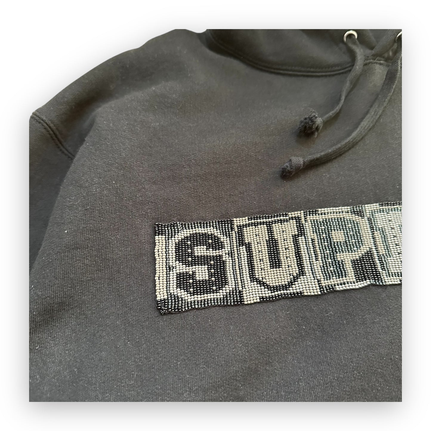 Sweatshirt Hoodie Supreme Beaded Black FW23 (M)