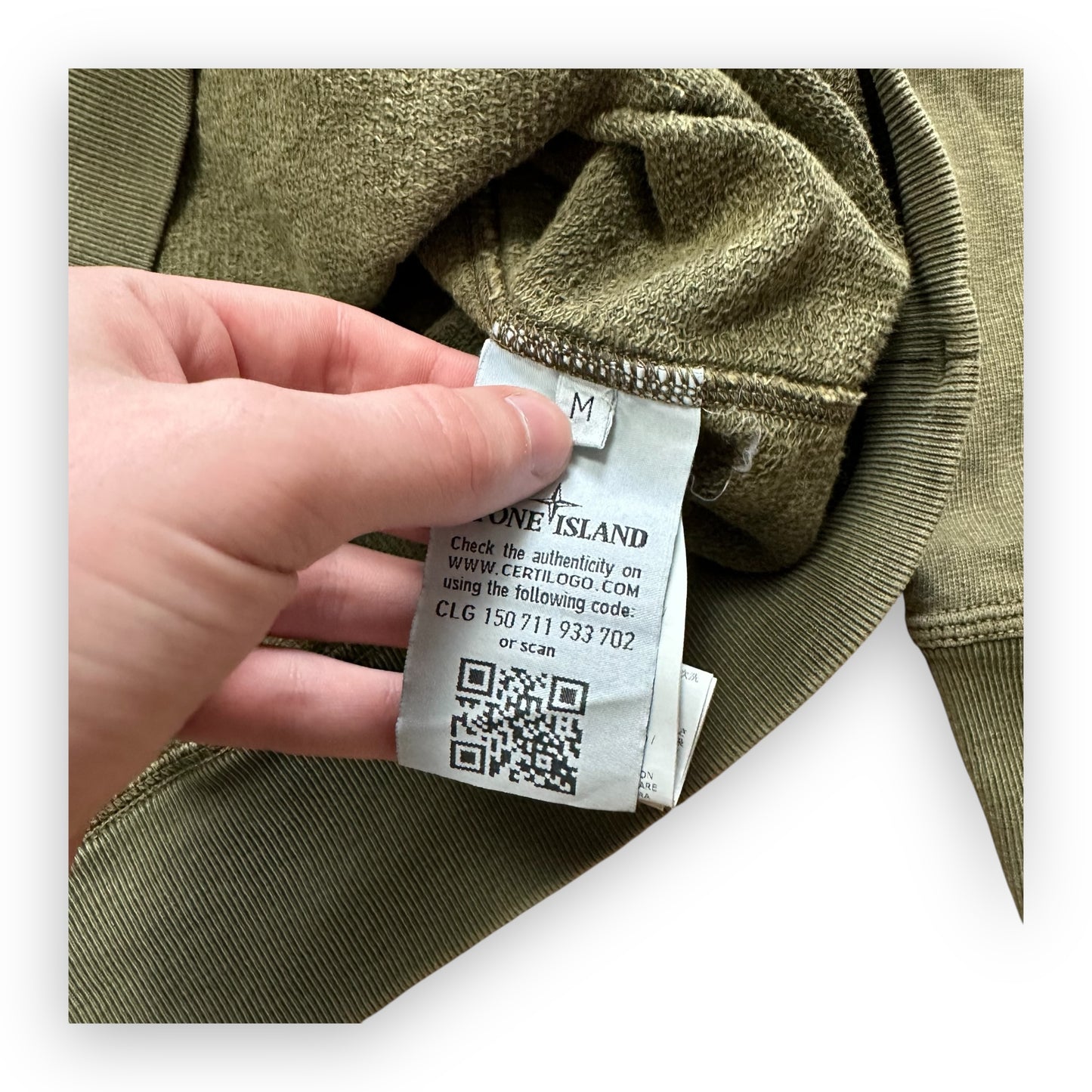 Sweatshirt Crewneck Stone Island Kaki (M)