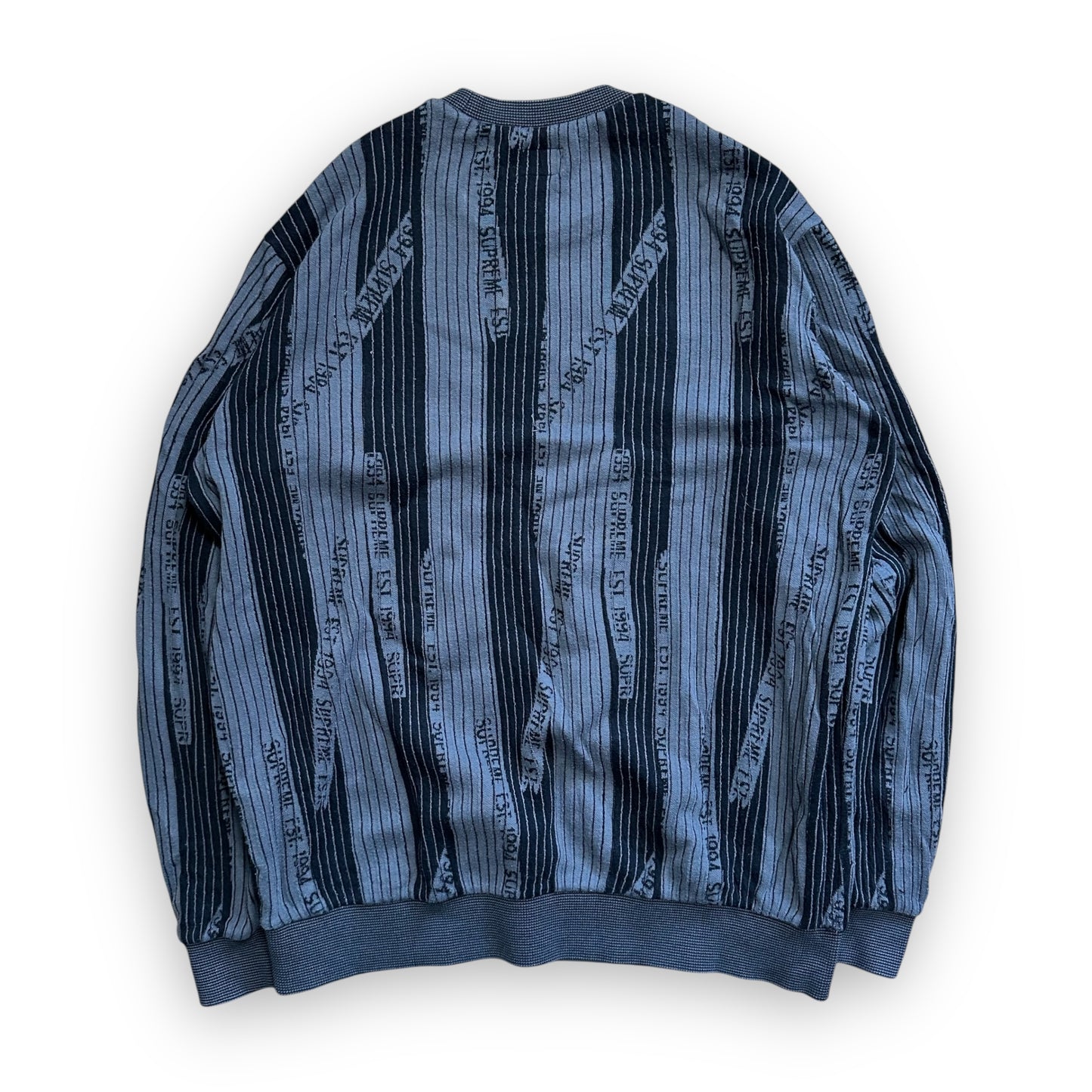 Sweatshirt Crewneck Supreme Textured Stripe Black FW20 (M)
