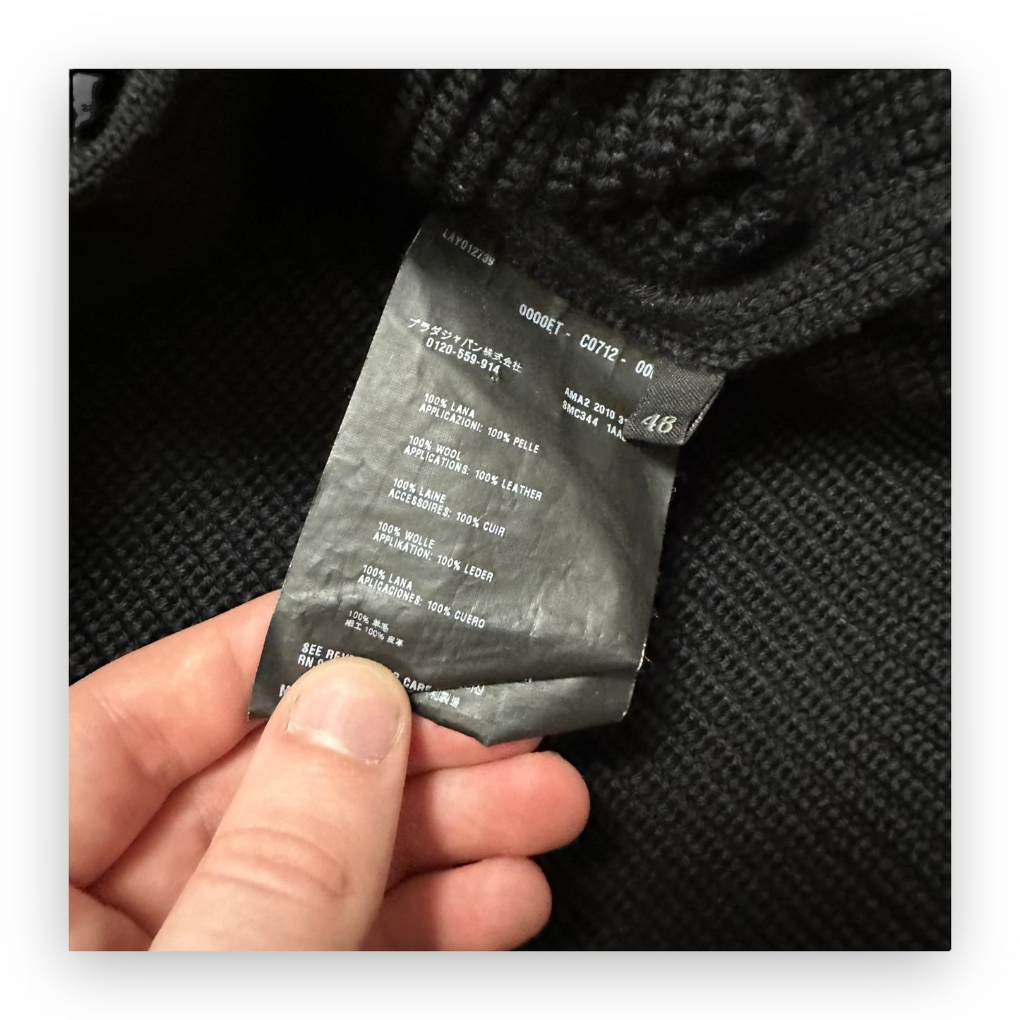 Cardigan Prada Sweater Black vintage FW10 (XL)
