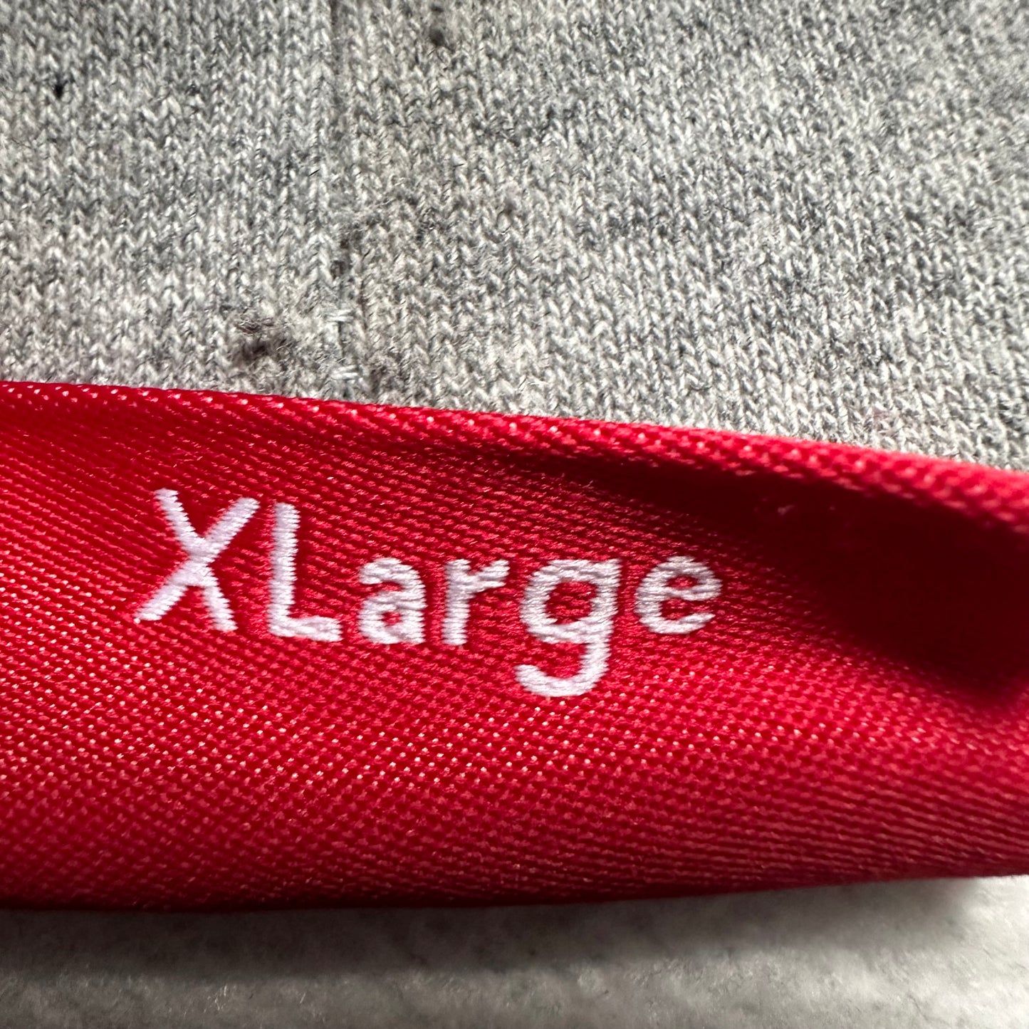 Sweatshirt Hoodie Supreme Raised Embroidery Heather Grey (XL)