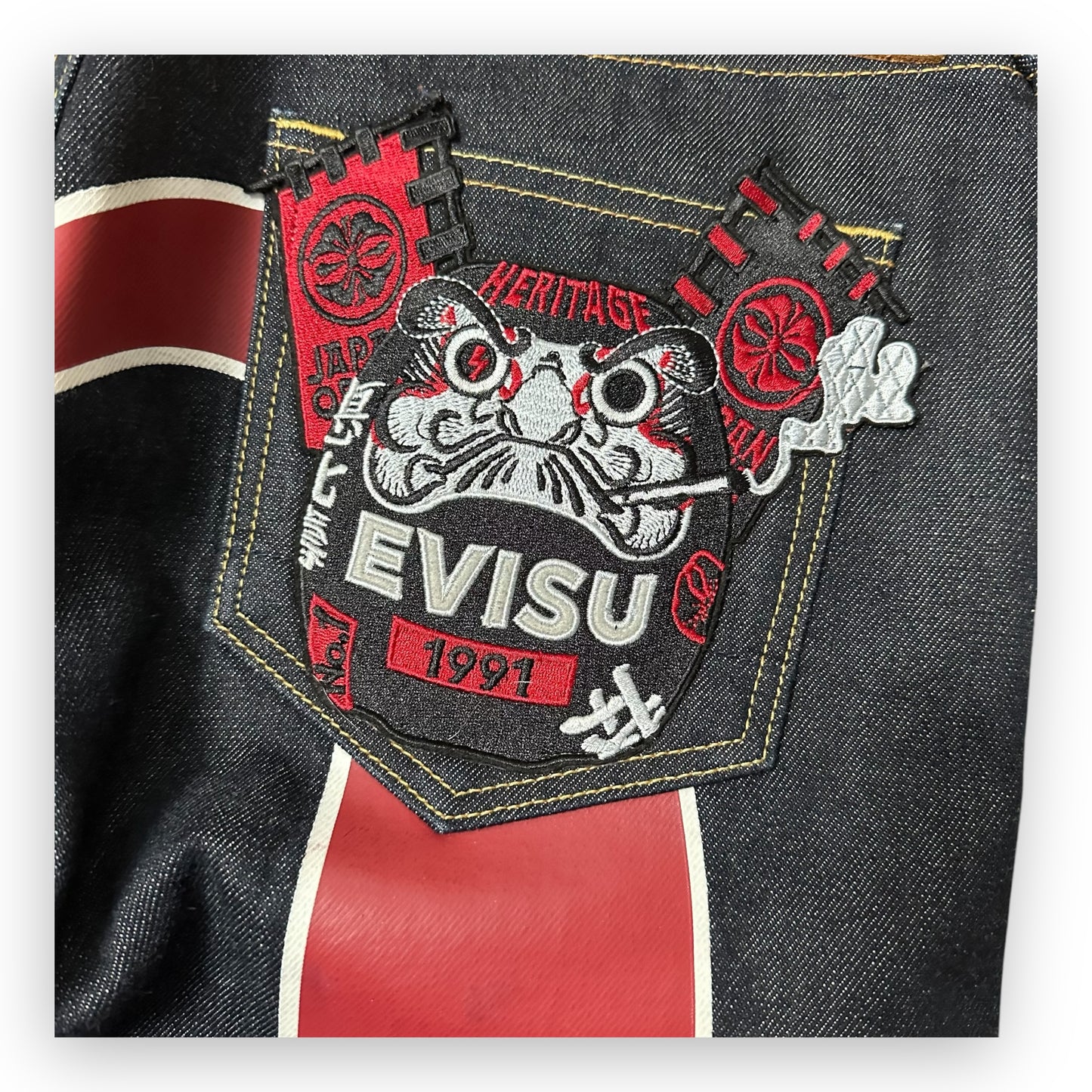Jeans Evisu Daicock embroidery Red Lot 2008 (M)