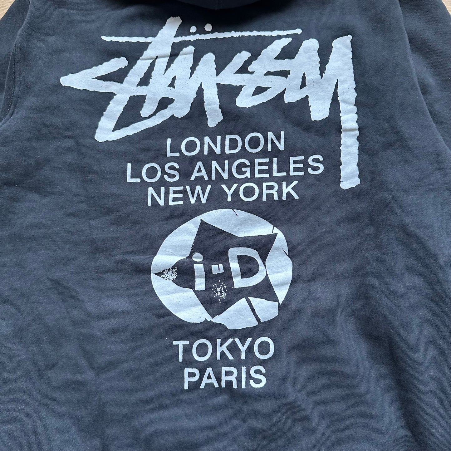Sweatshirt Hoodie Stussy x I-D World Tour Dark Grey (M)