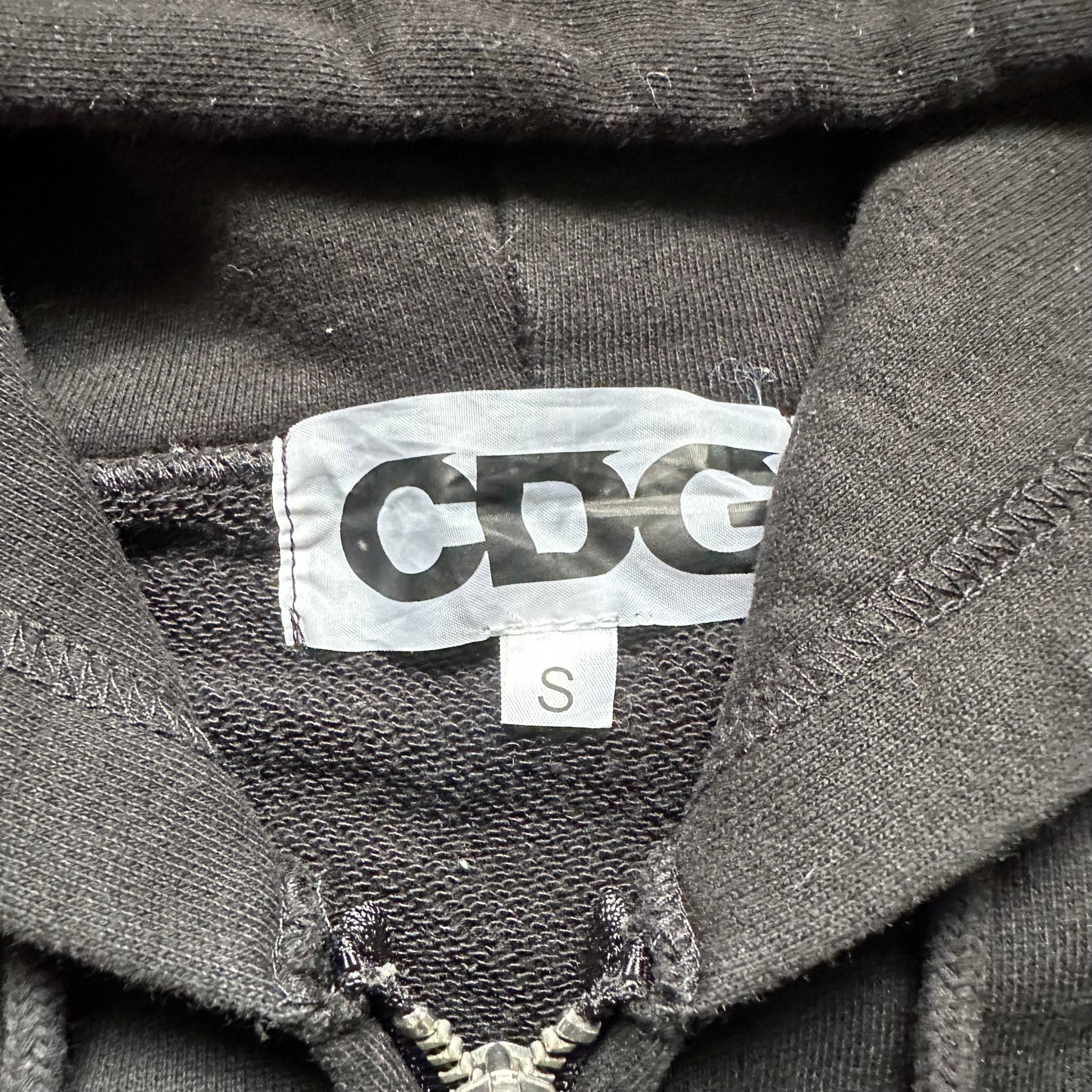 Sweatshirt Hoodie Zip Up CDG Black Green (S)