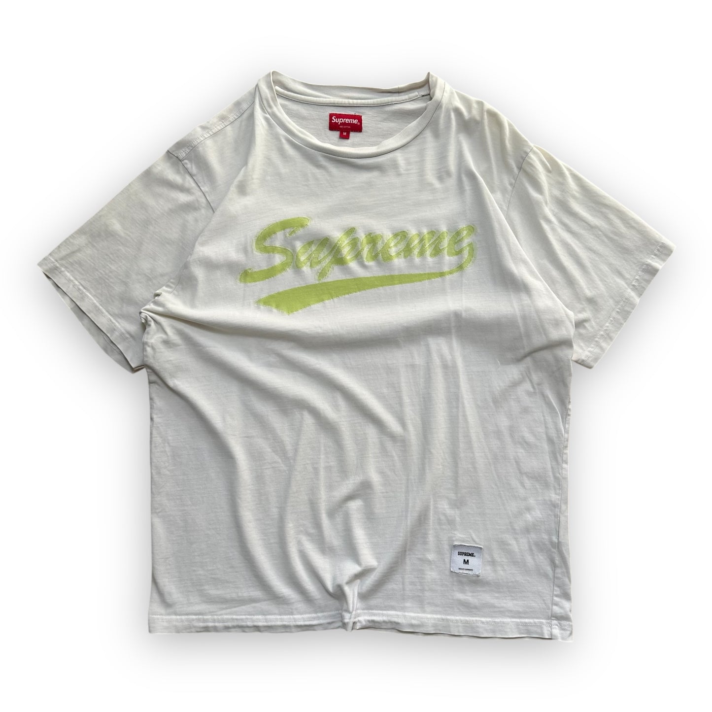 Tee Supreme Intarsia Script White SS20 (M)