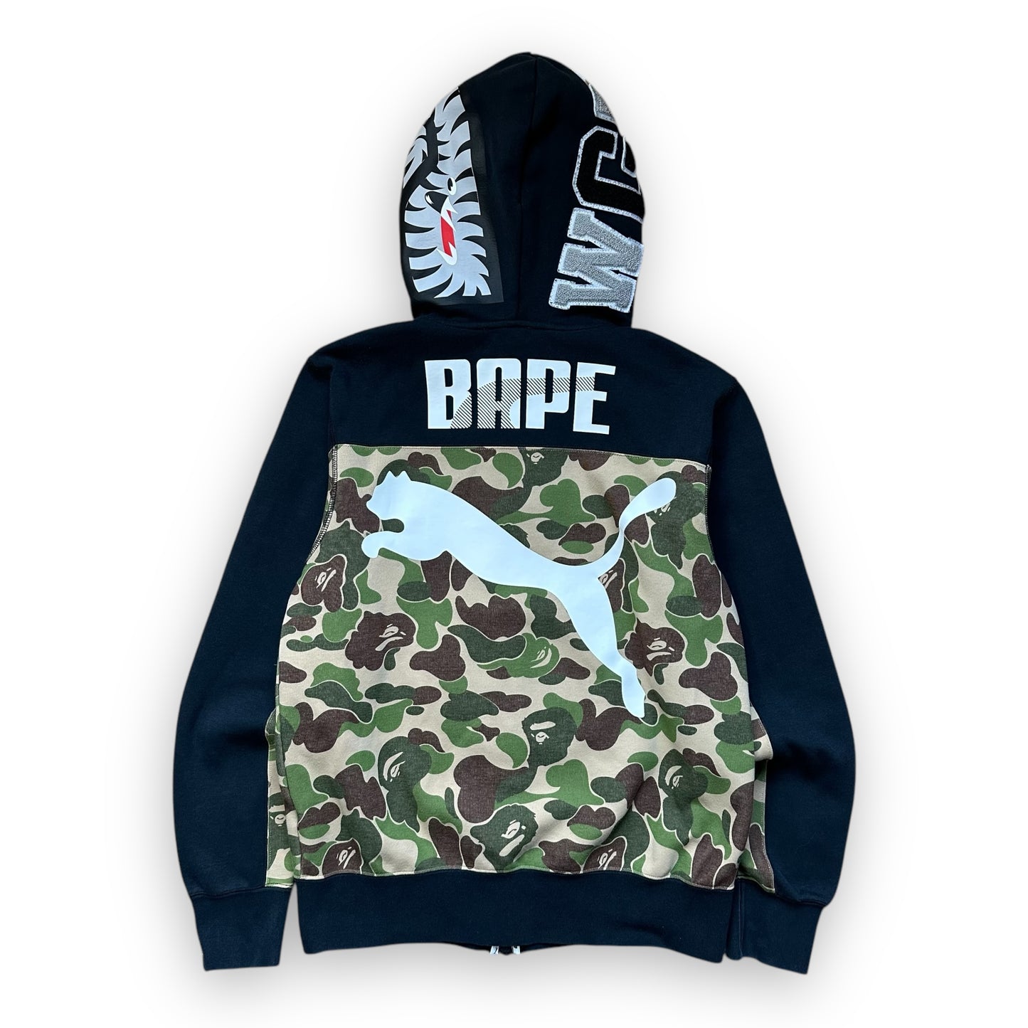 Sweatshirt Hoodie Full zip BAPE x Puma ABC Cali Shark Black Green