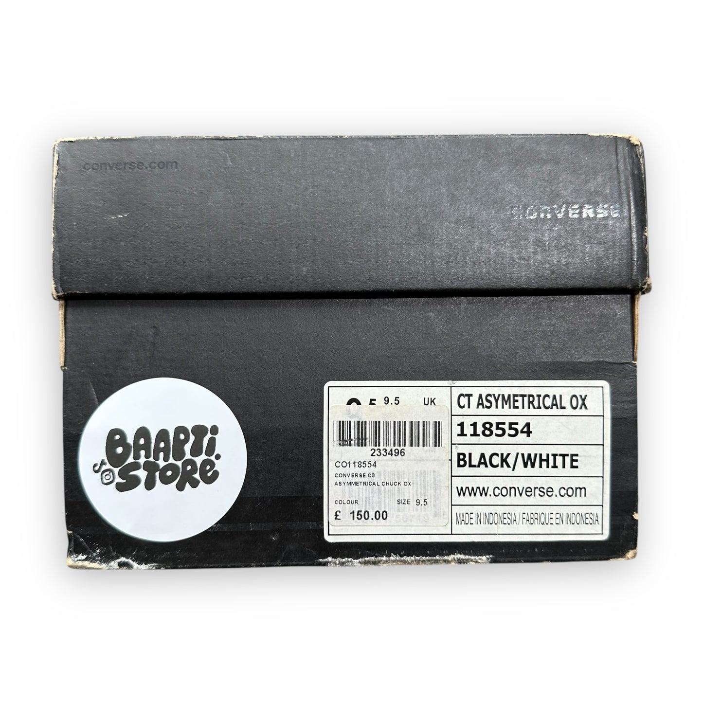 EU43 - US9.5 - UK8.5 • Converse x Number (N)ine Asymetrical Black