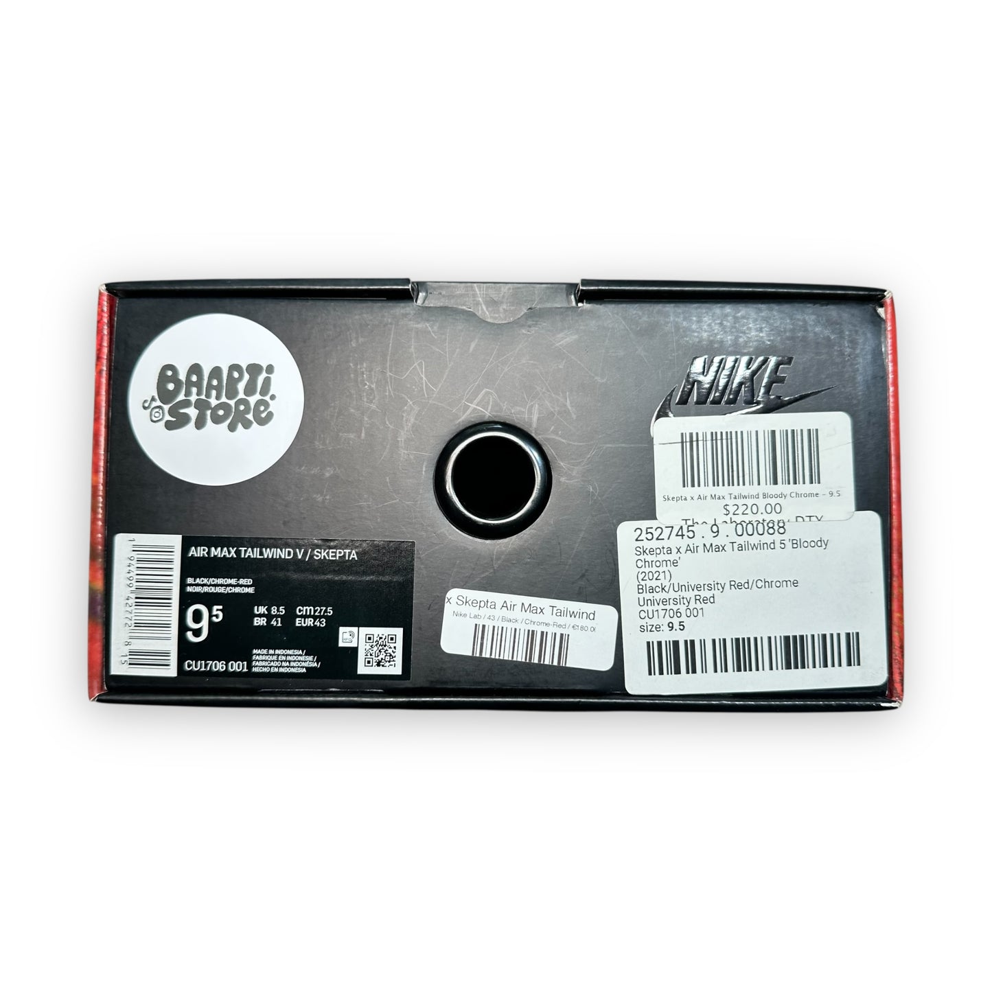 EU43 - US9.5 - UK8.5 • Air Max Tailwind 5 Skepta Bloody Chrome