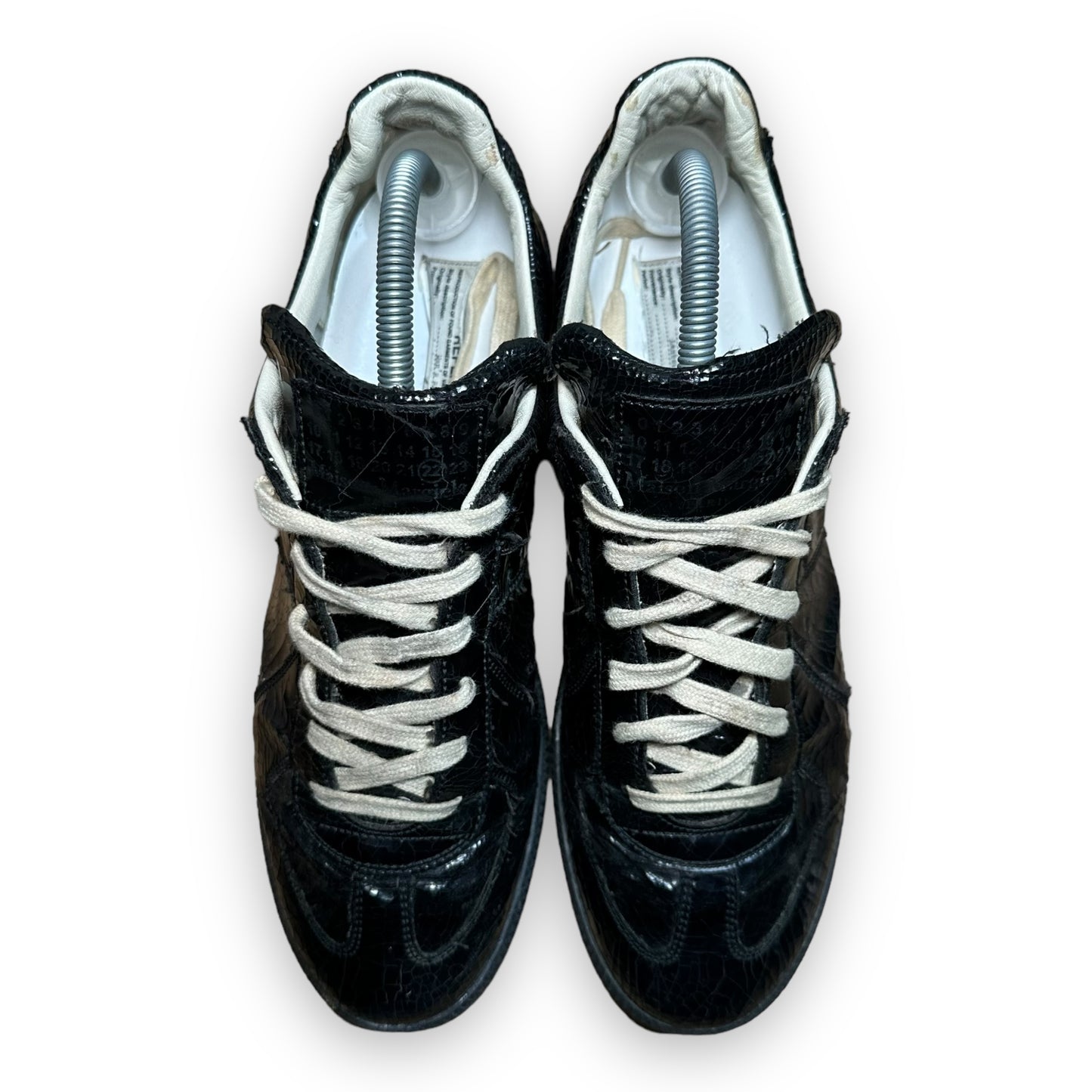 EU43 - US9.5 - UK8.5 • Maison Margiela Replica GAT Black Patent Cracked Leather