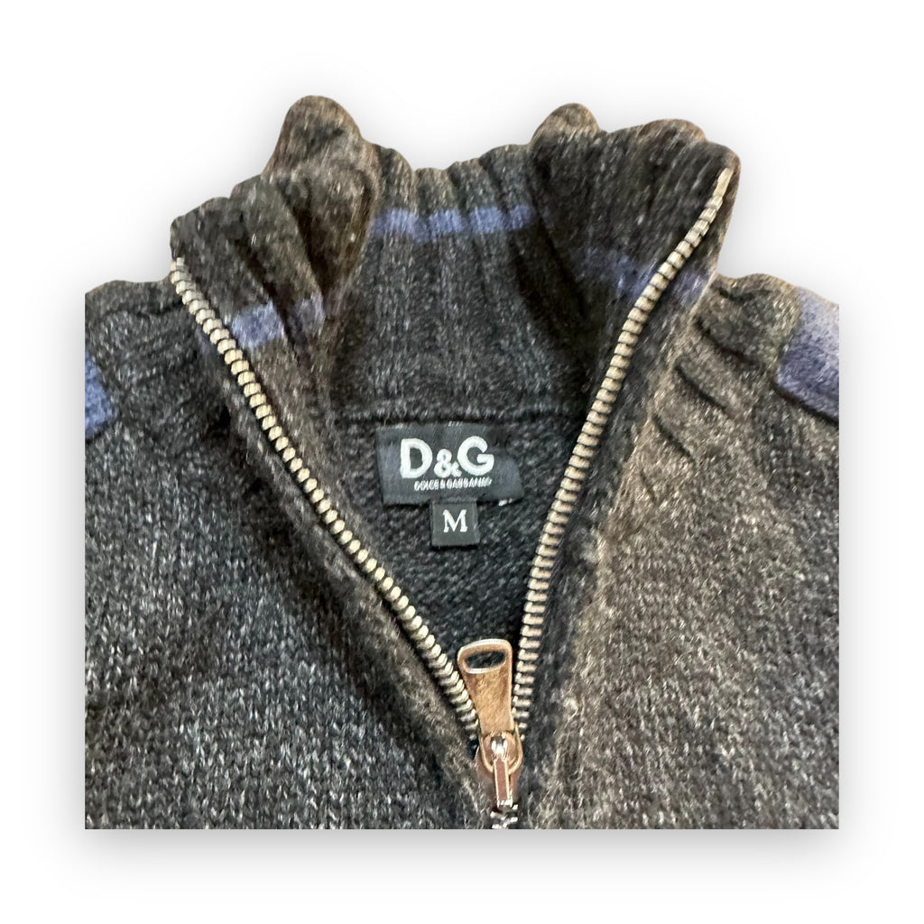 Sweater Dolce & Gabbana Pattern Black Grey Blue vintage