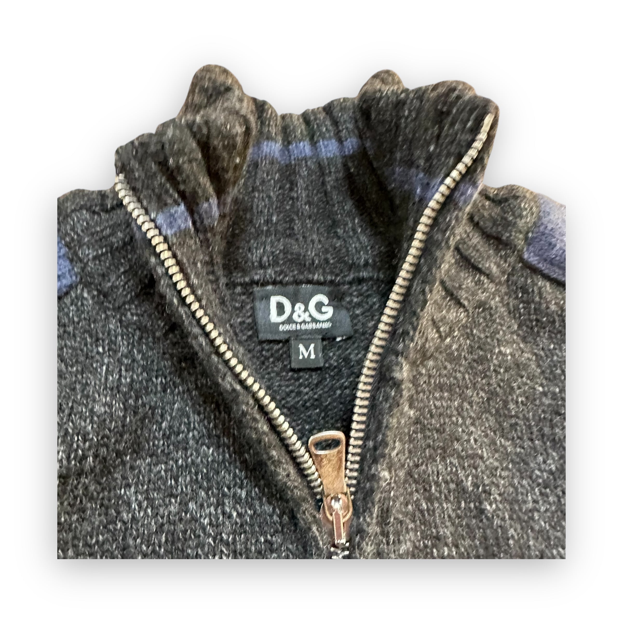 Sweater Dolce & Gabbana Pattern Black Grey Blue vintage