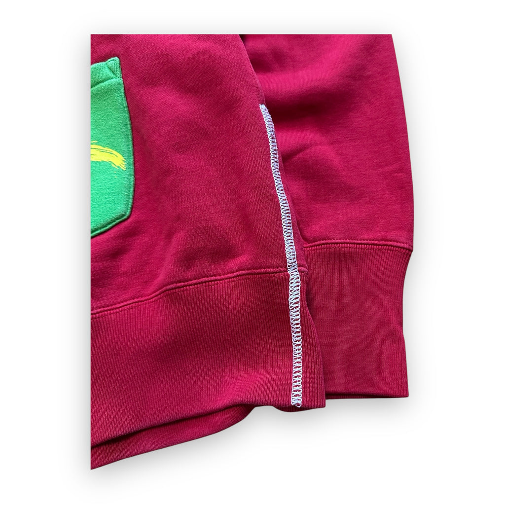 Sweatshirt Hoodie Zip Evisu Multi Pocket Red