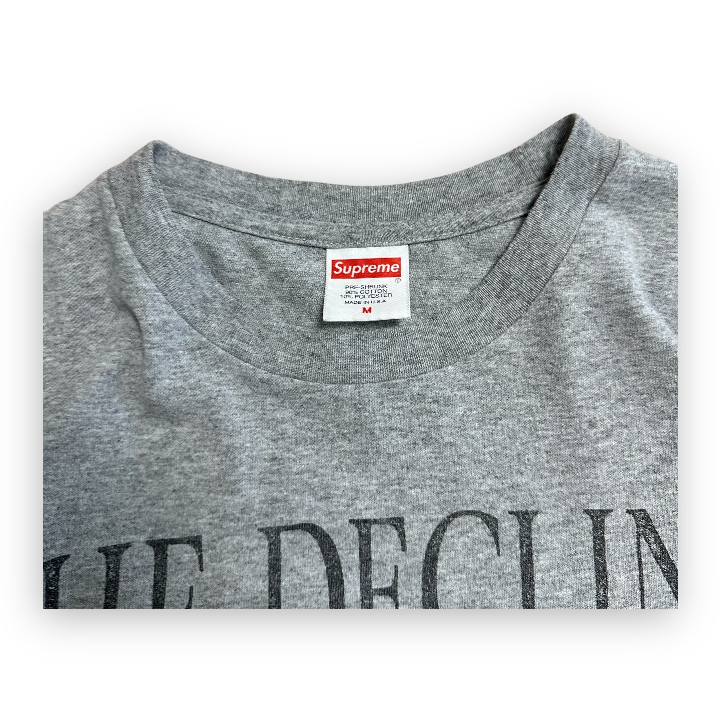 Tee Supreme Decline of Western Civilization Heather Grey FW17