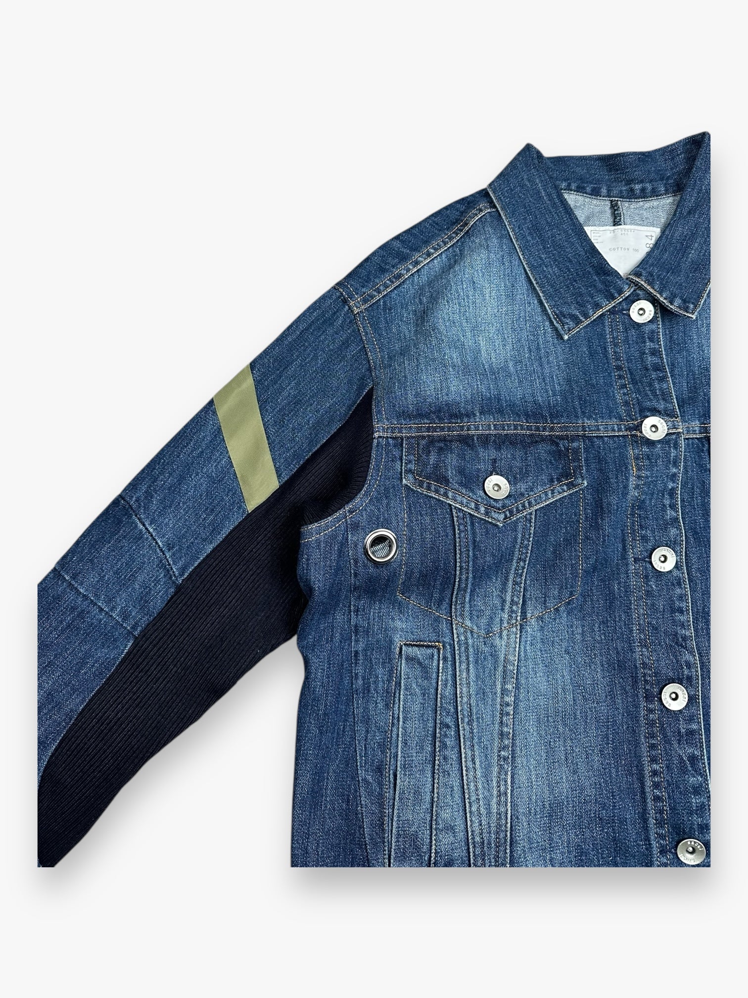 Sacai Denim Jacket Destroy Olive Blue