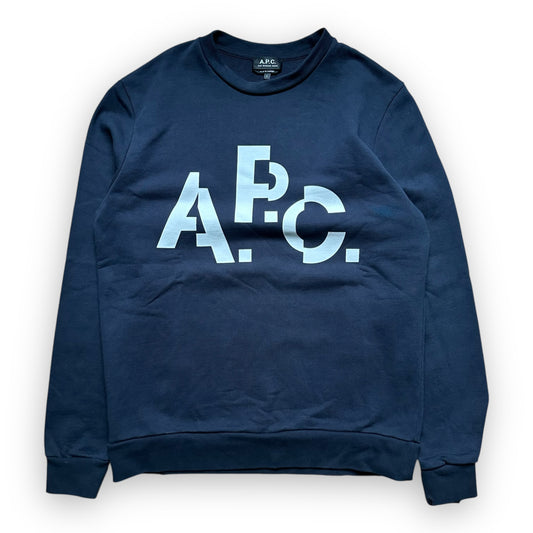 Sweatshirt Crewneck A.P.C Decal Logo Navy (L)