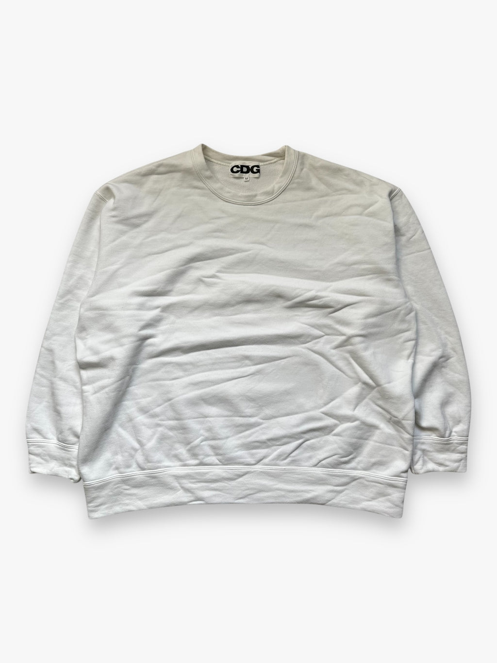 CDG Oversized White Crewneck Sweatshirt