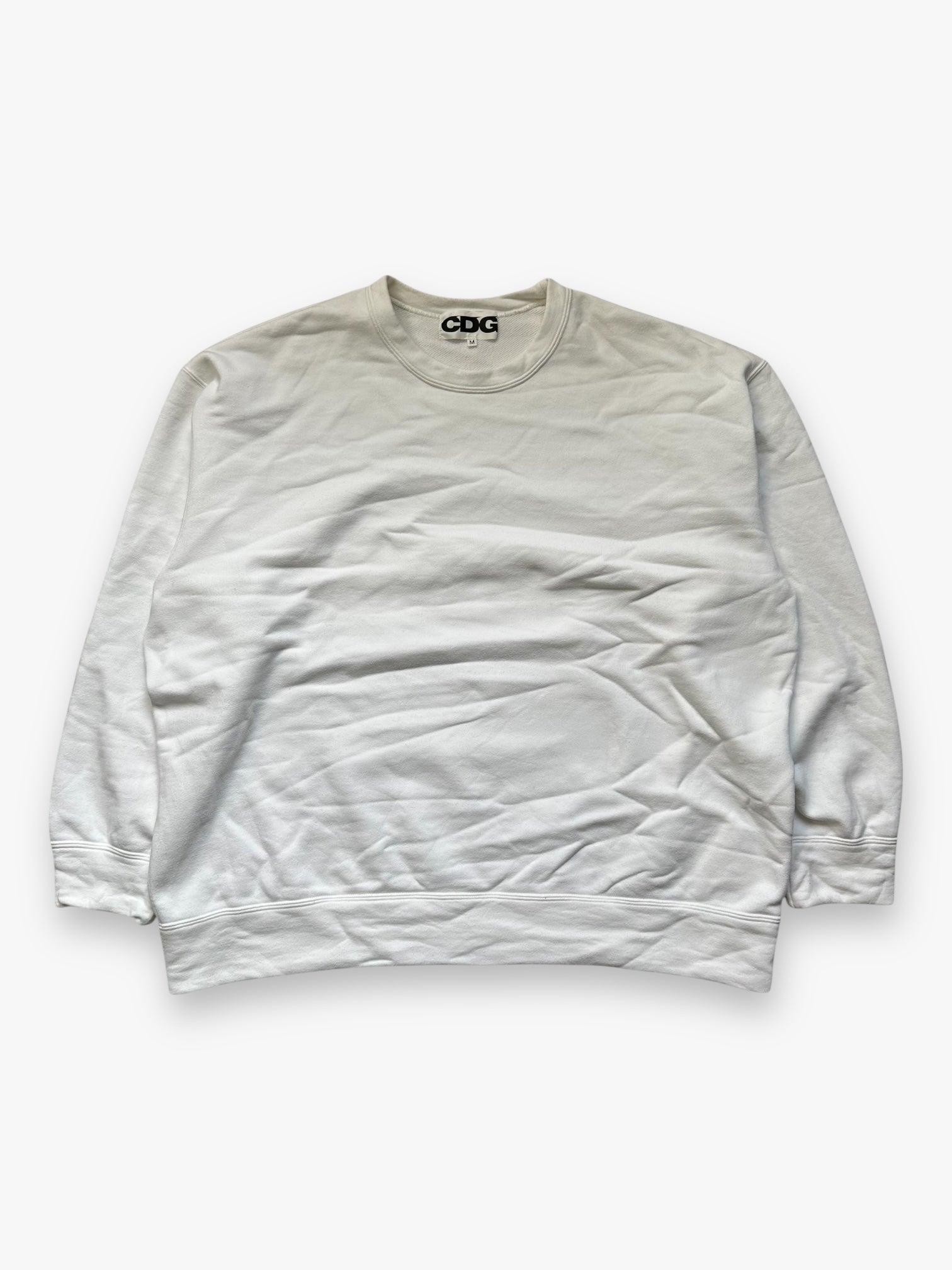 CDG Oversized White Crewneck Sweatshirt