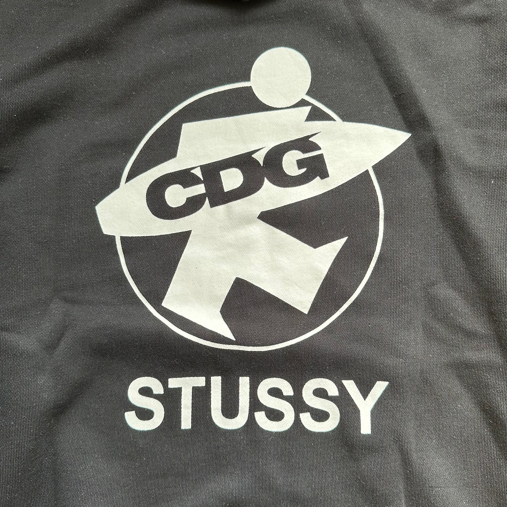 Sweatshirt Hoodie CDG Stussy Black