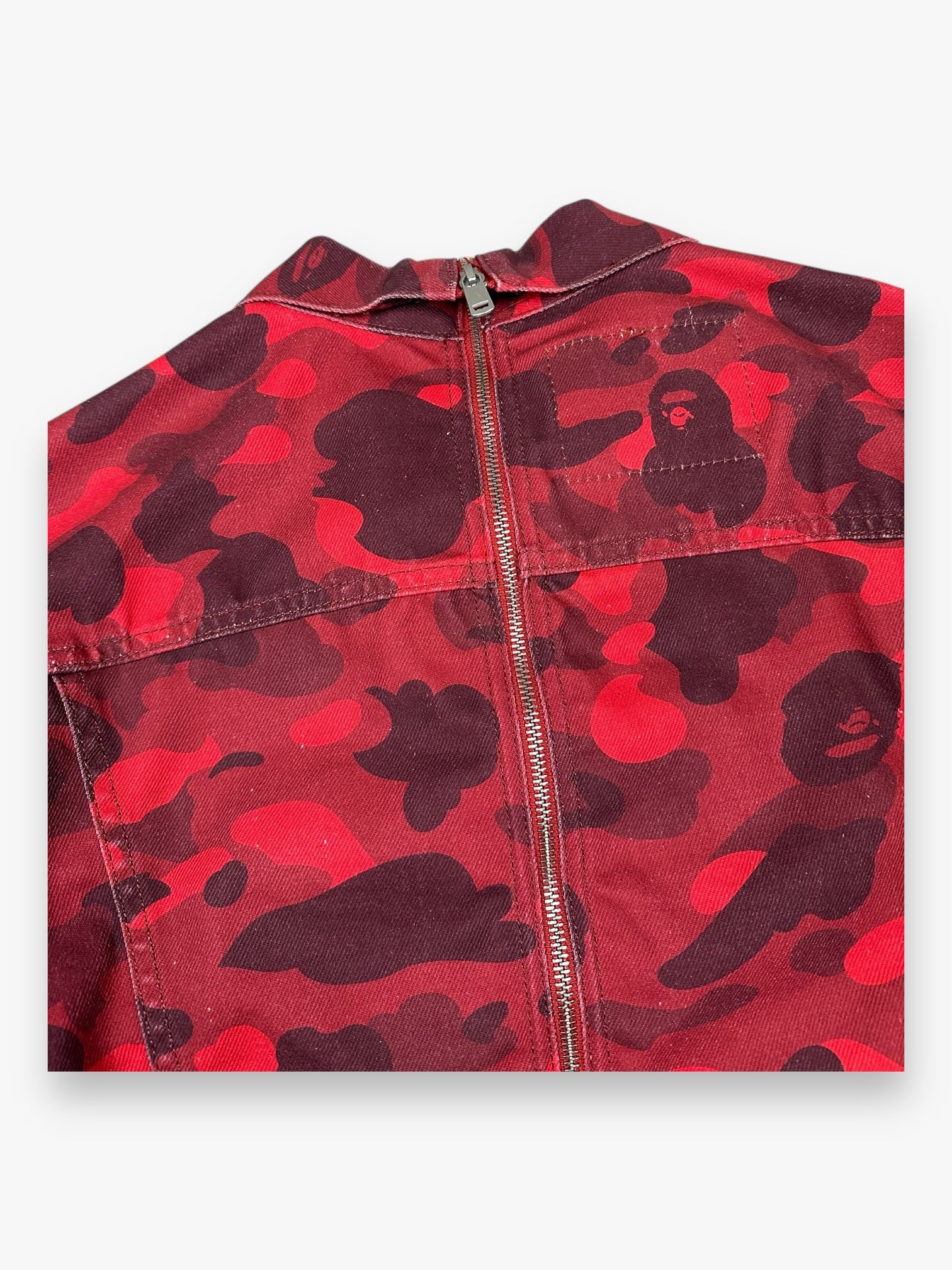 BAPE Levi’s Zip Denim Jacket Red Camo SS21