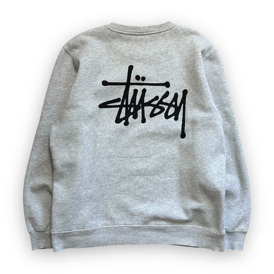 Sweatshirt Crewneck Stussy Spell Out Grey (L)