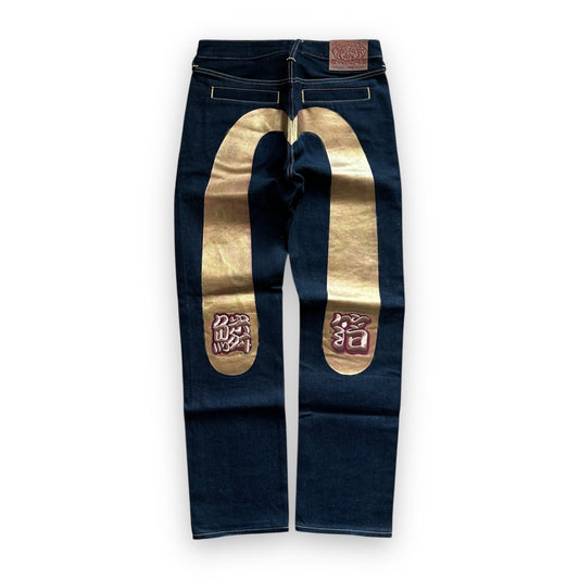 Jeans Evisu Daicock Embroidery Lot 2000 Gold/Red (S)