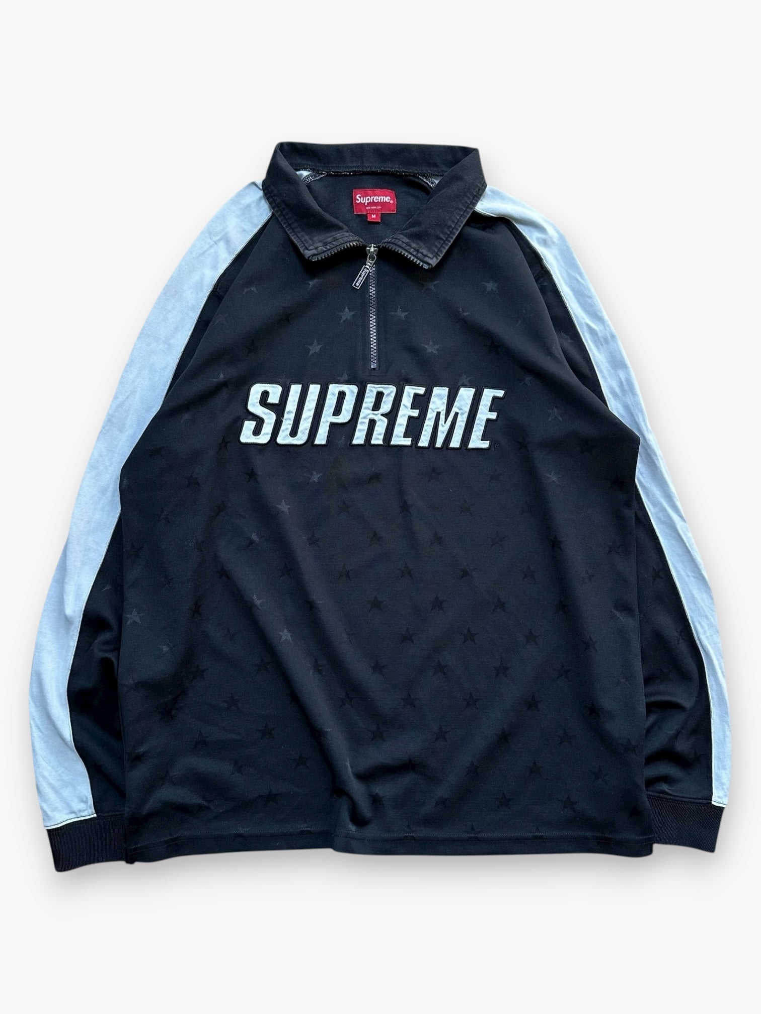Half Zip Sweatshirt Supreme Track Pullover Stars Black FW18