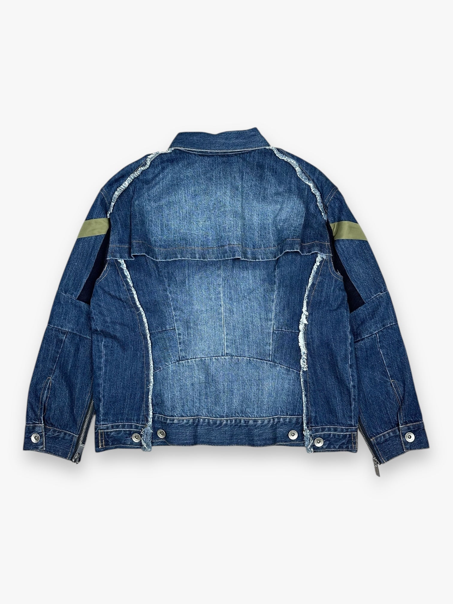 Sacai Denim Jacket Destroy Olive Blue