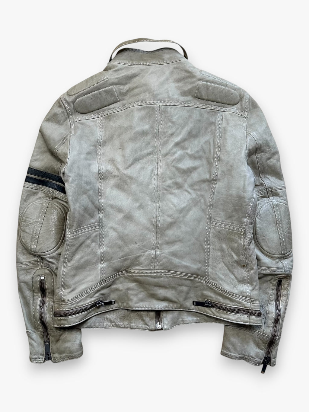 Jacket Dolce & Gabbana Leather Astro Biker Cafe Cream FW04