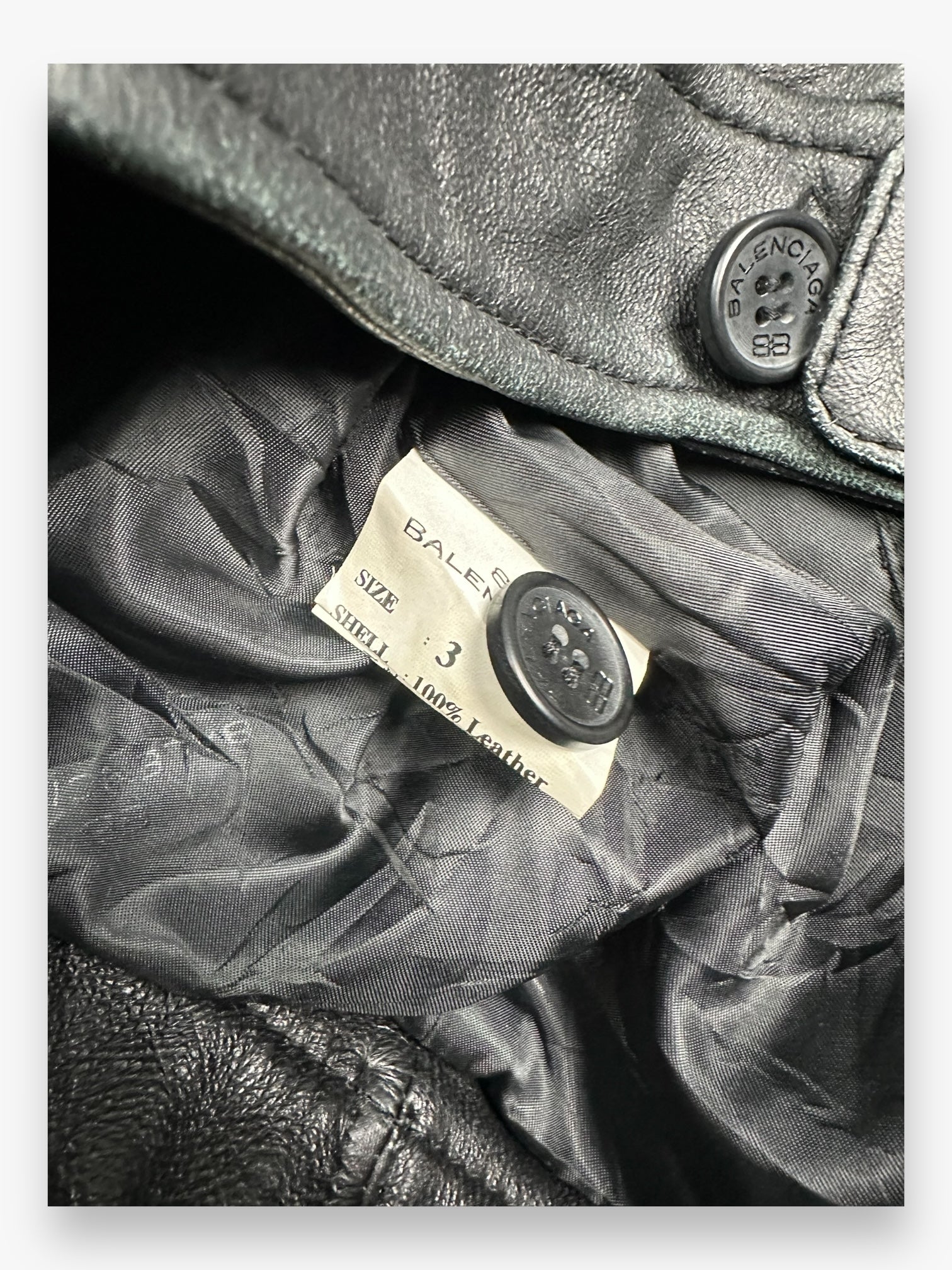 Balenciaga Leather Jacket Black AW1997