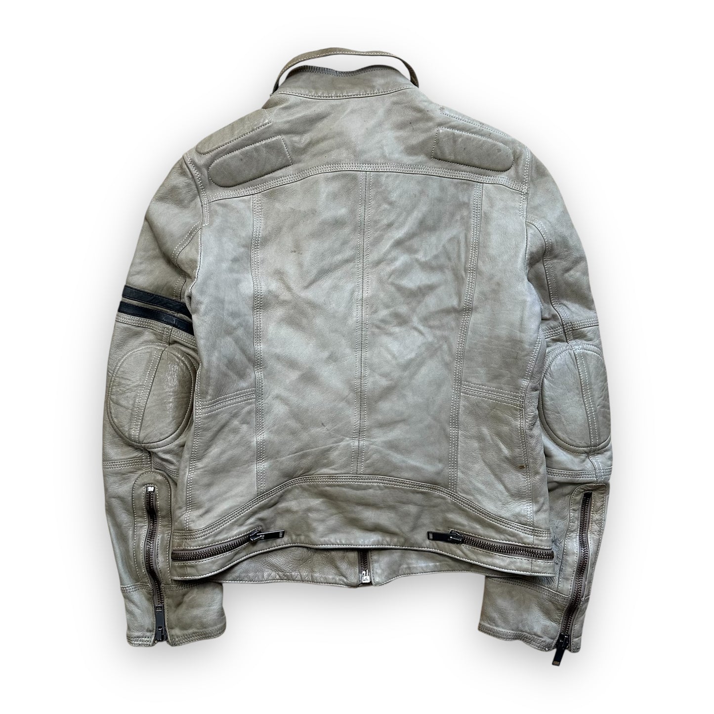 Jacket Dolce & Gabbana Leather Astro Biker Cafe Cream FW04 (S)