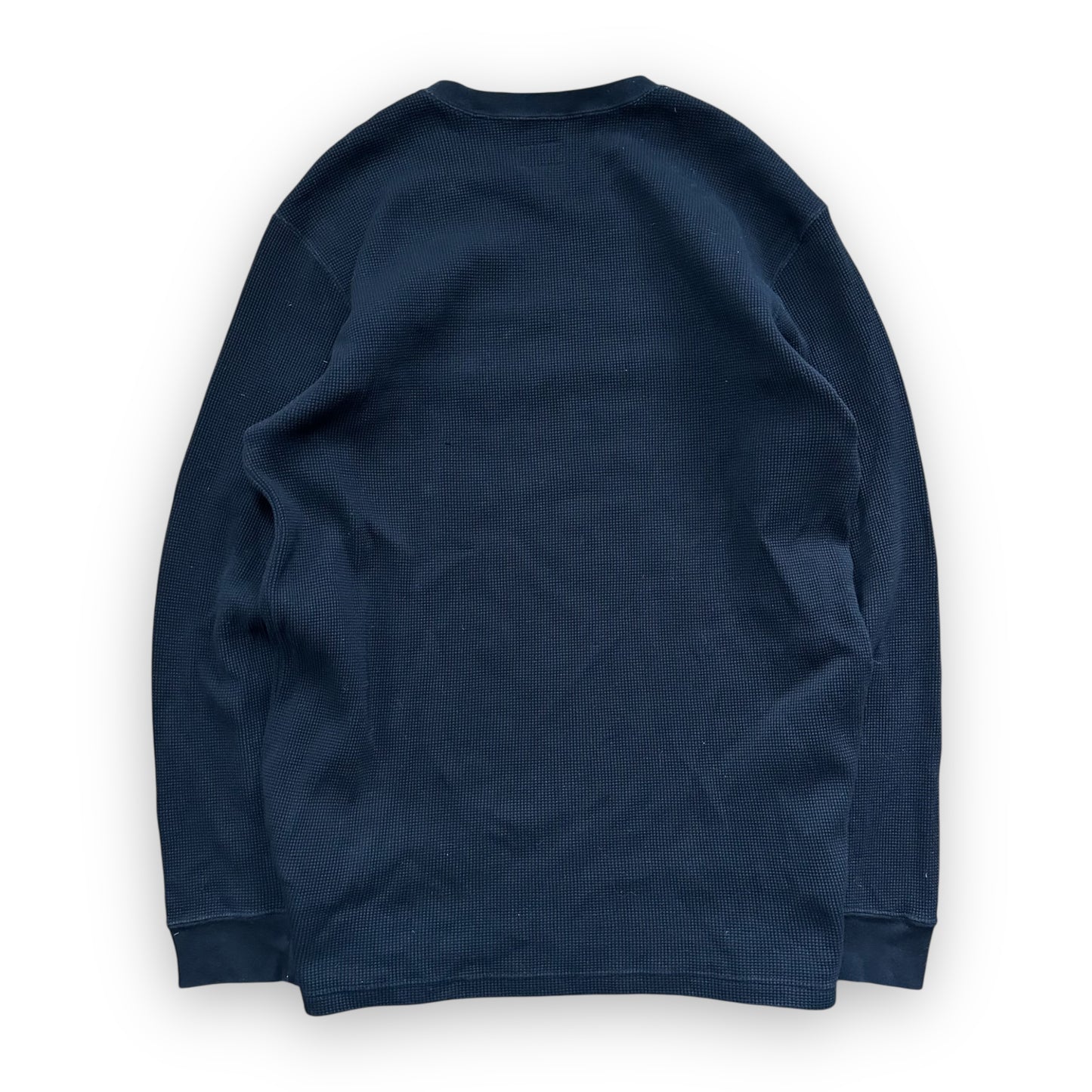 Sweatshirt Crewneck Supreme Panel Stripe Waffle Thermal Black SS20 (L)