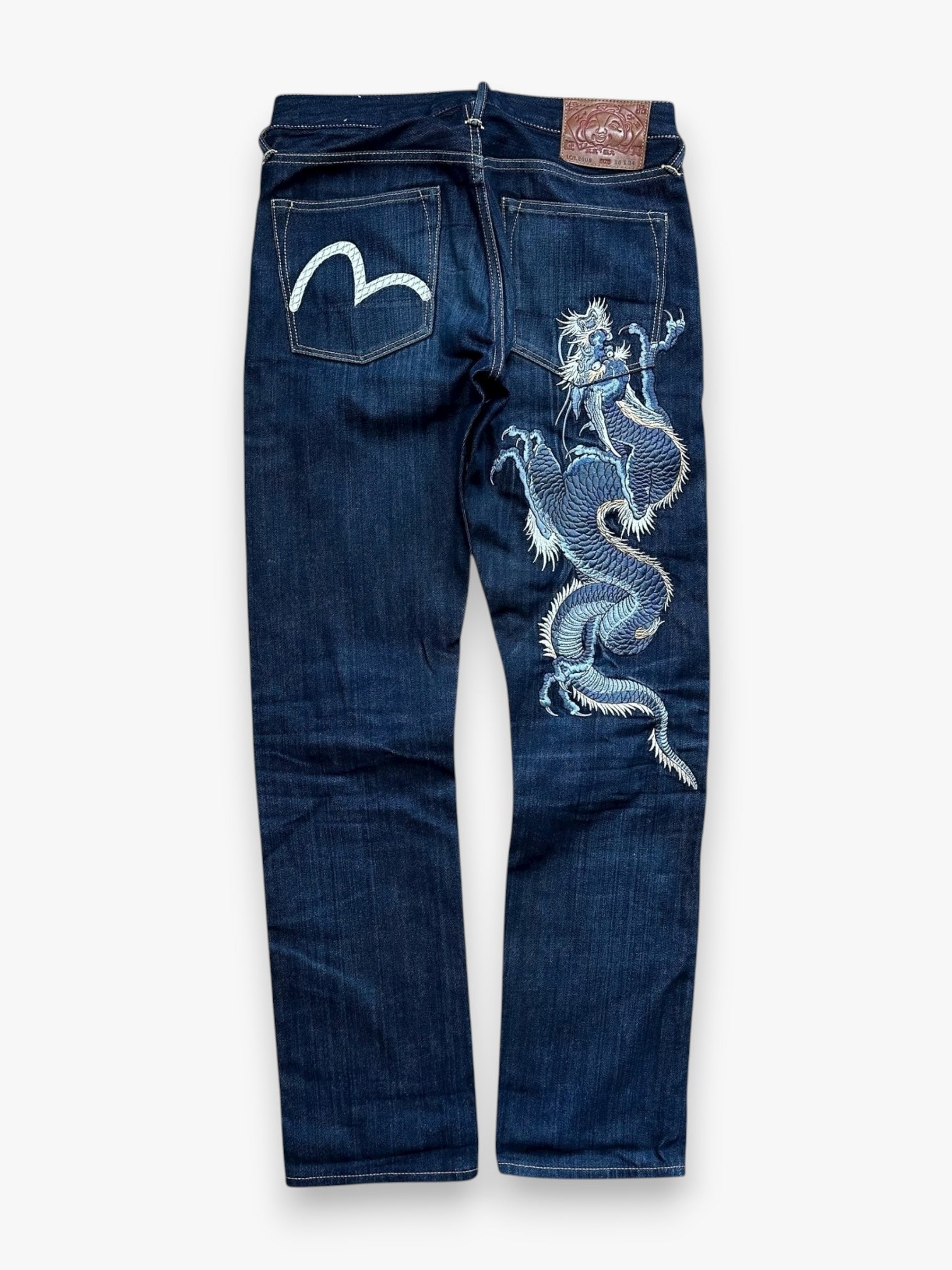 Jeans Evisu Seagull Year of Dragon Embroidery Lot 2008 Blue