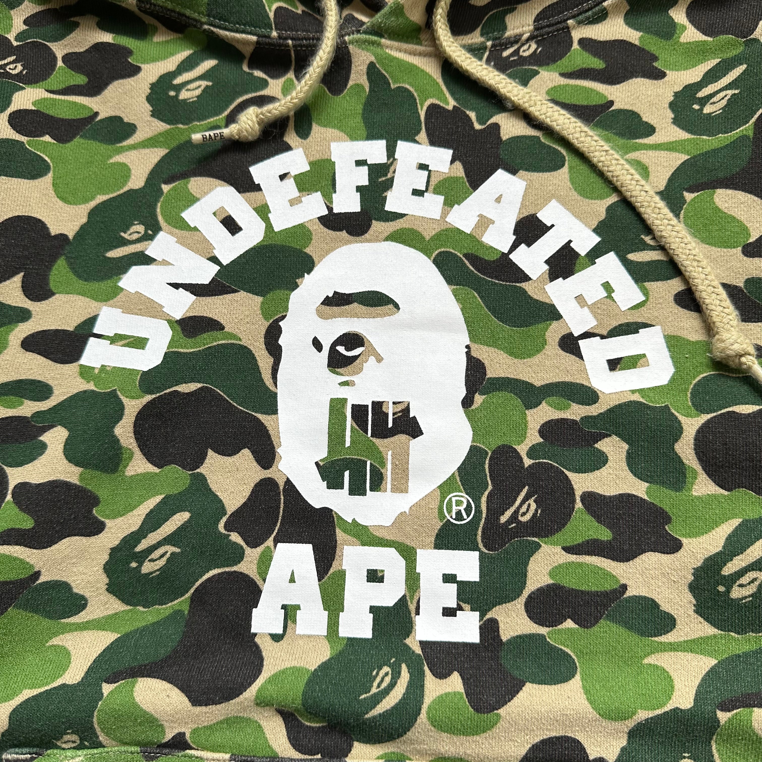 BAPE Undefeated ABC College Green Hoodie Sweatshirt (S)